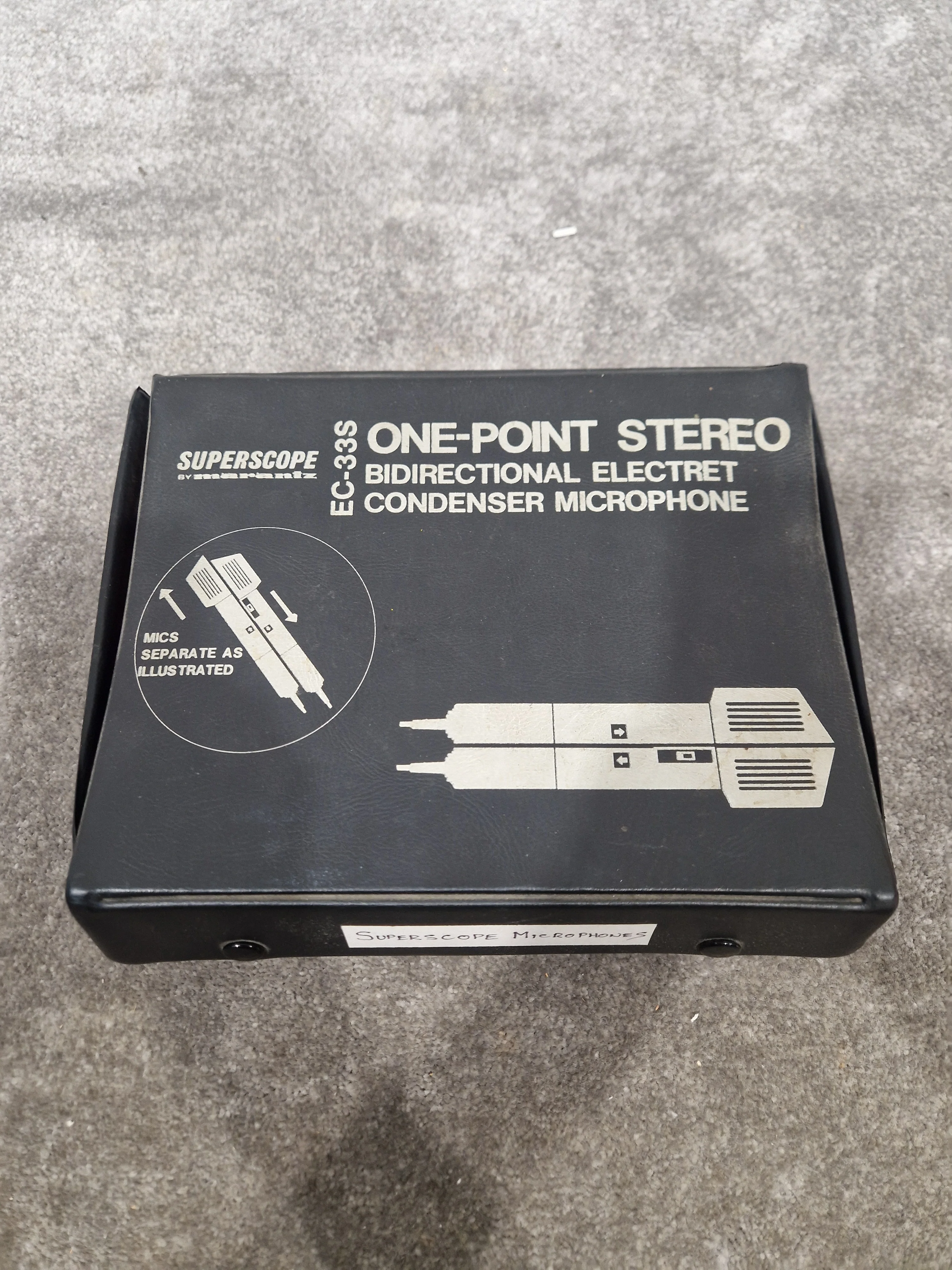 Superscope by Marantz EC-33s Mic - Professional Condenser Microphone - High-Fidelity Audio - Very Good w/ Manuals & Soft Case & Mic holder & Mic cover - Image 3