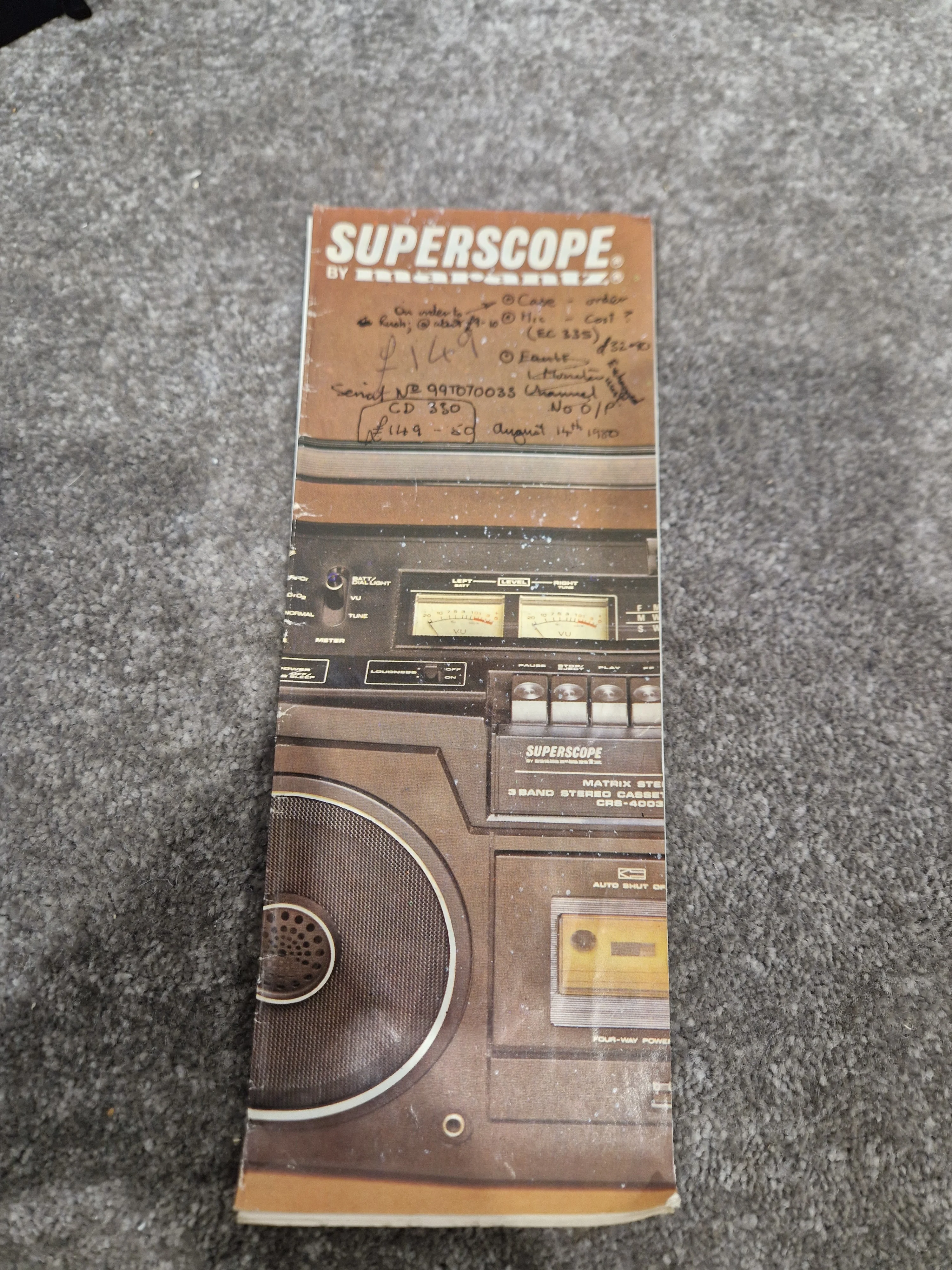 Superscope by Marantz EC-33s Mic - Professional Condenser Microphone - High-Fidelity Audio - Very Good w/ Manuals & Soft Case & Mic holder & Mic cover - Image 9