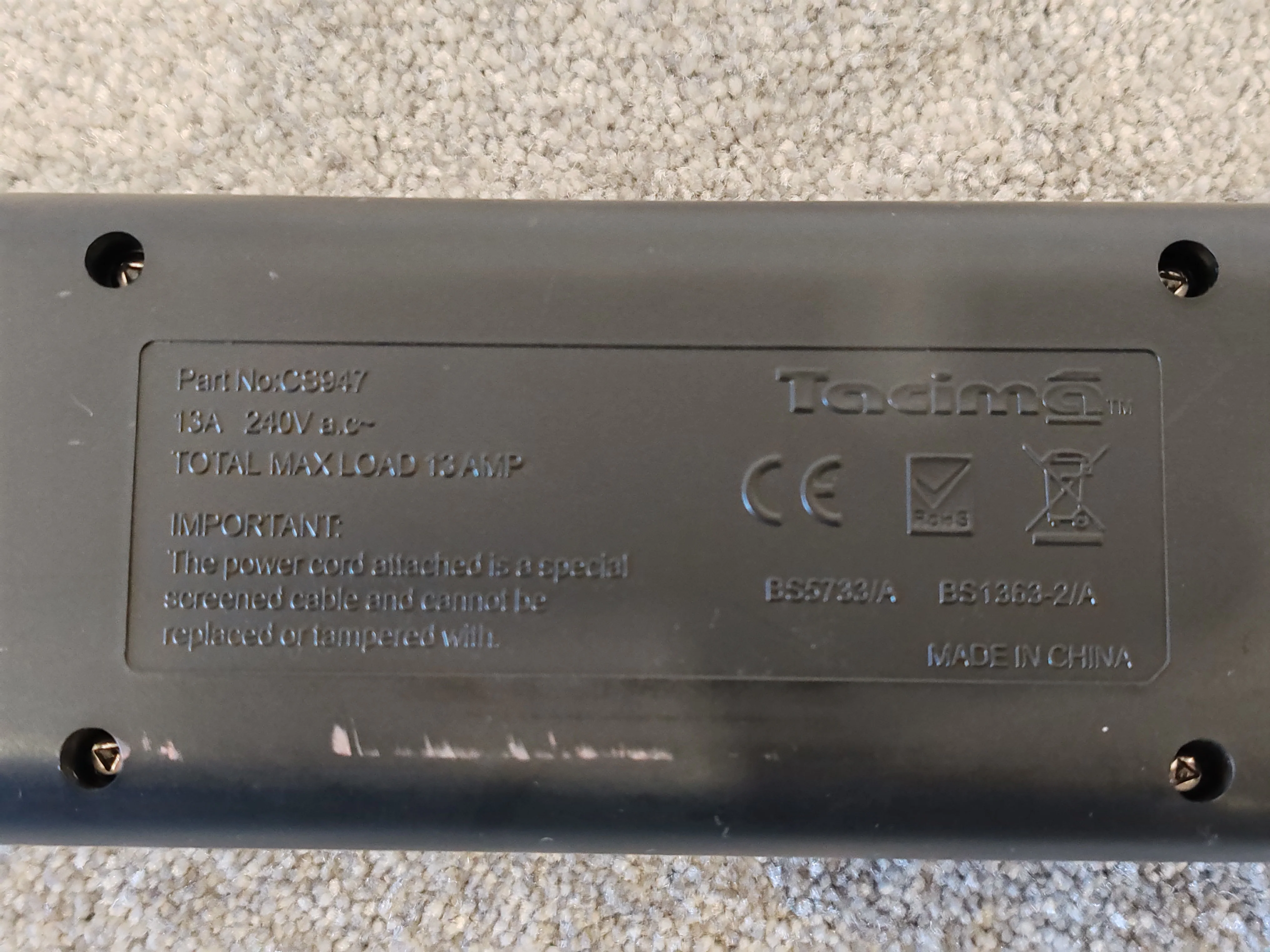 Tacima CS947 6 Way UK Mains Conditioner with Surge Protector Interference Filter - Image 5
