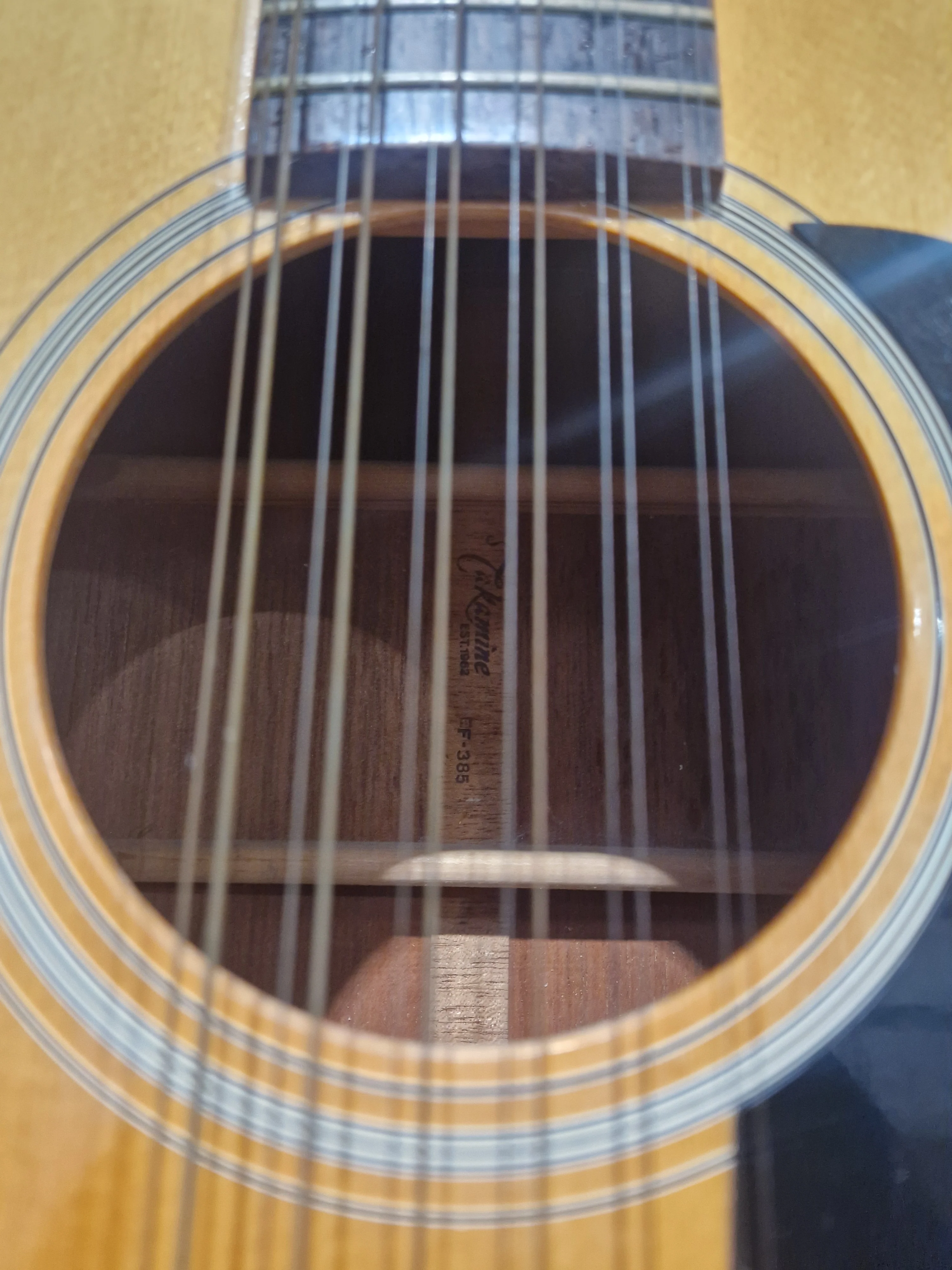 Takamine EF385 - 12-String Acoustic Electric Guitar - Natural - Good - Image 3