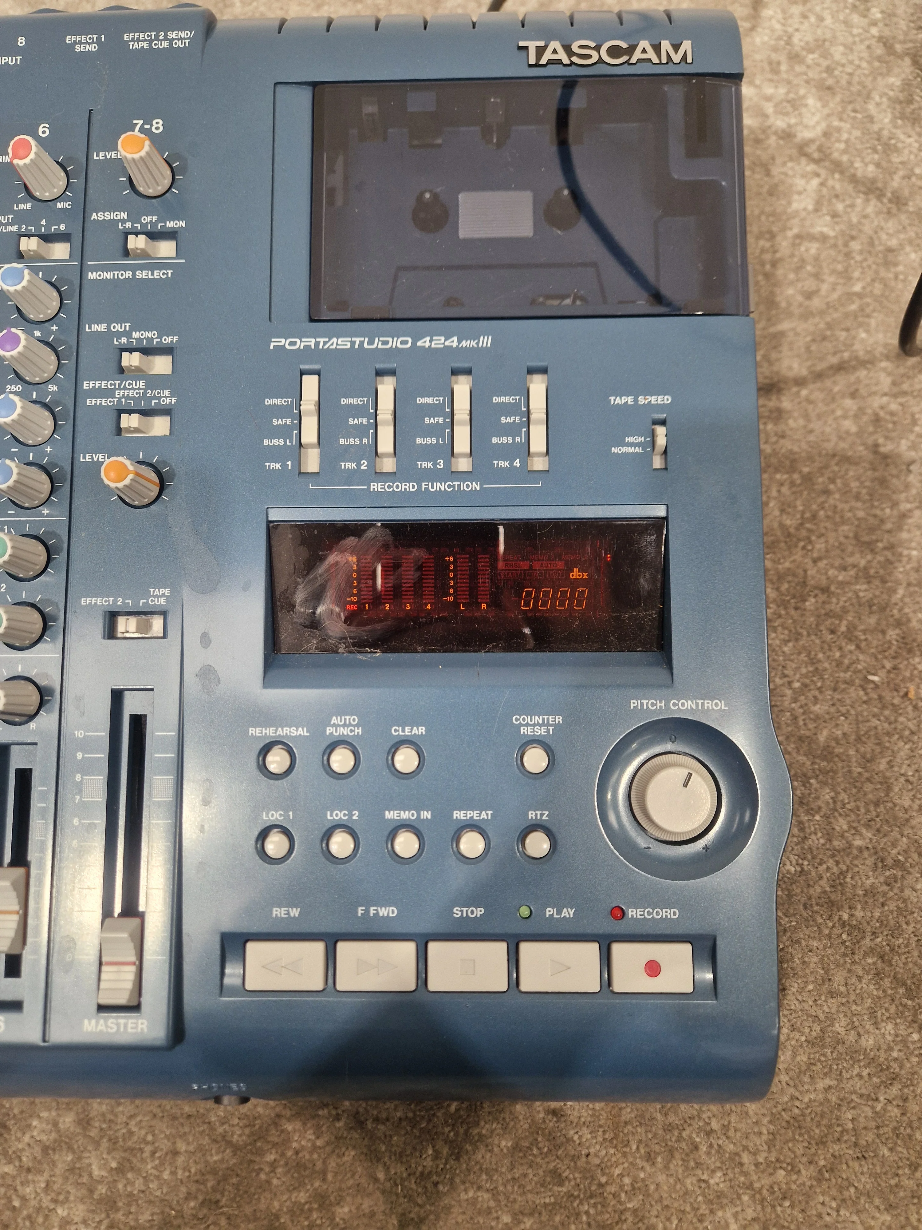 Tascam 424 Mk3 Portastudio - 4-Track Cassette Recorder, DBX Noise Reduction - Excellent w/ Original Box & Power Supply & Manuals - Image 12