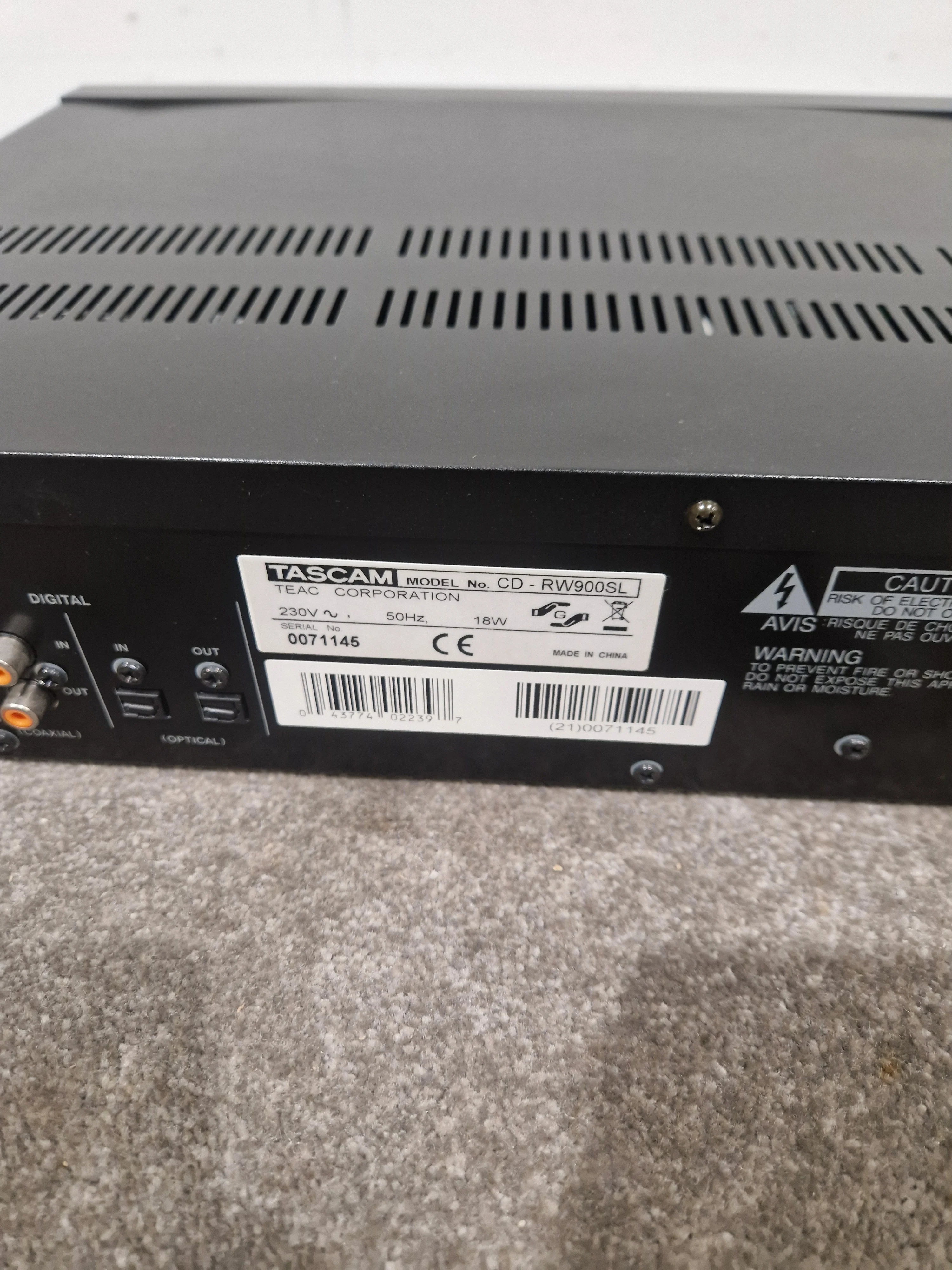 Tascam Cd-Rw900sl - Professional CD Recorder - Fair w/ Power Supply & Remote - Image 14