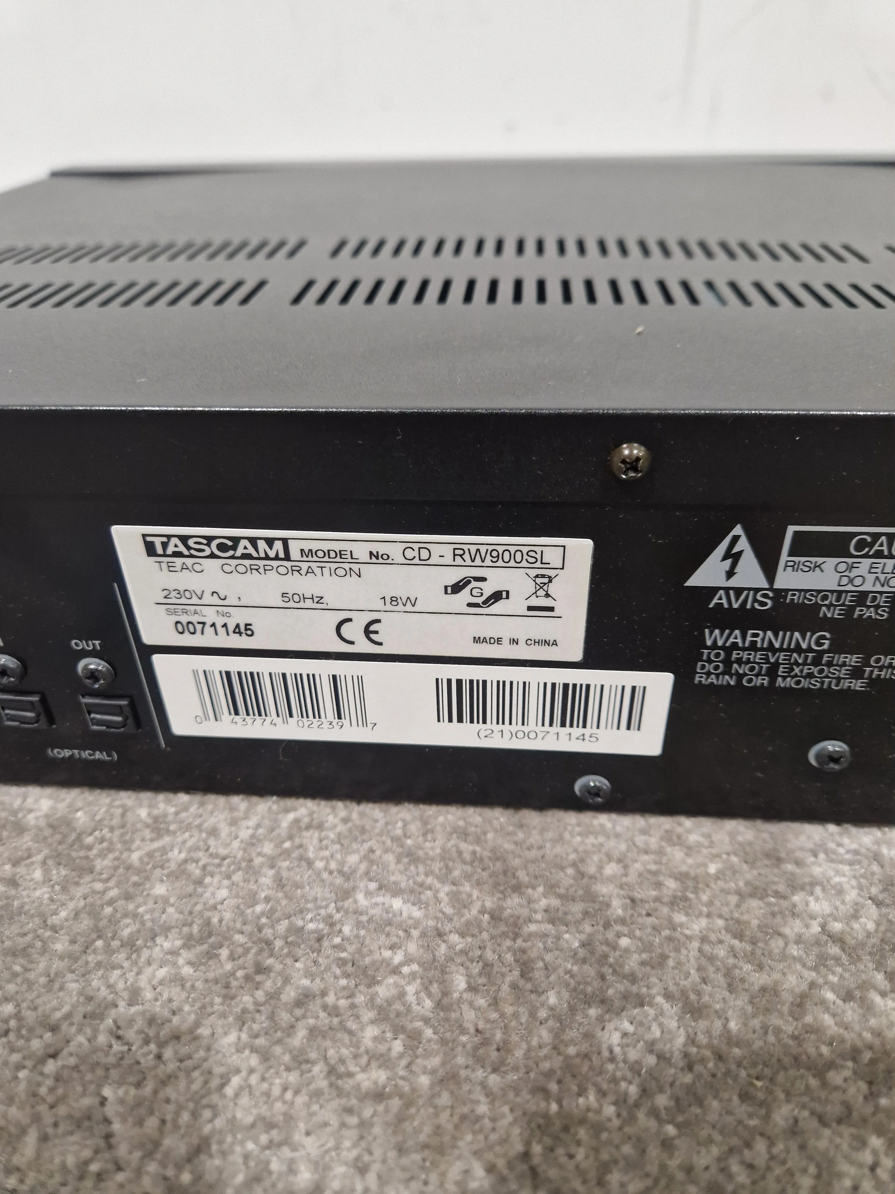 Tascam CD-RW900SL – Professional CD Recorder – Very Good w/ Power Supply & Remote - Image 10