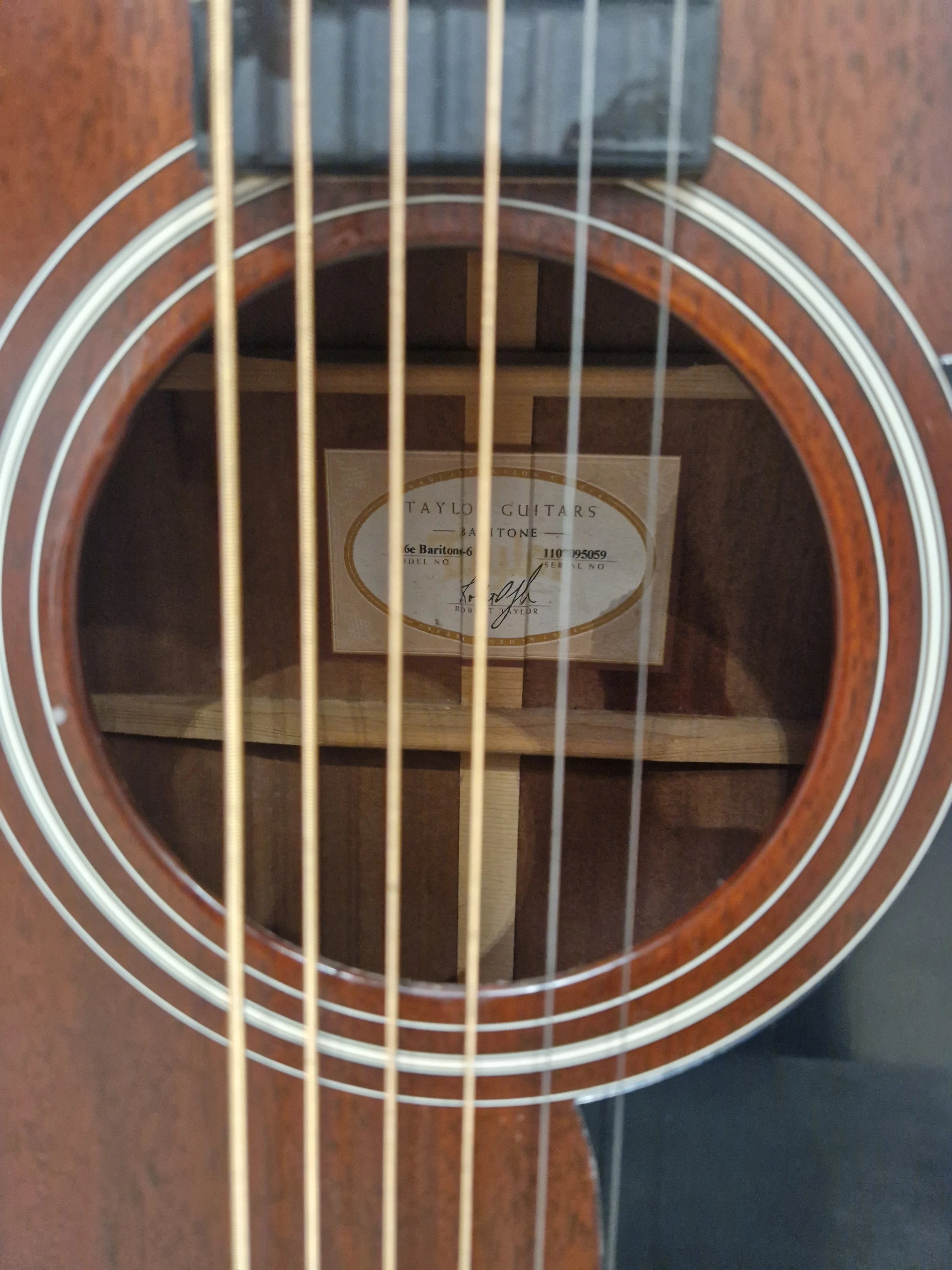 Taylor 326e Baritone 6 String Acoustic Guitar - Baritone Scale, Solid Wood - Excellent w/ Manuals & Certification & Hard Case - Image 11
