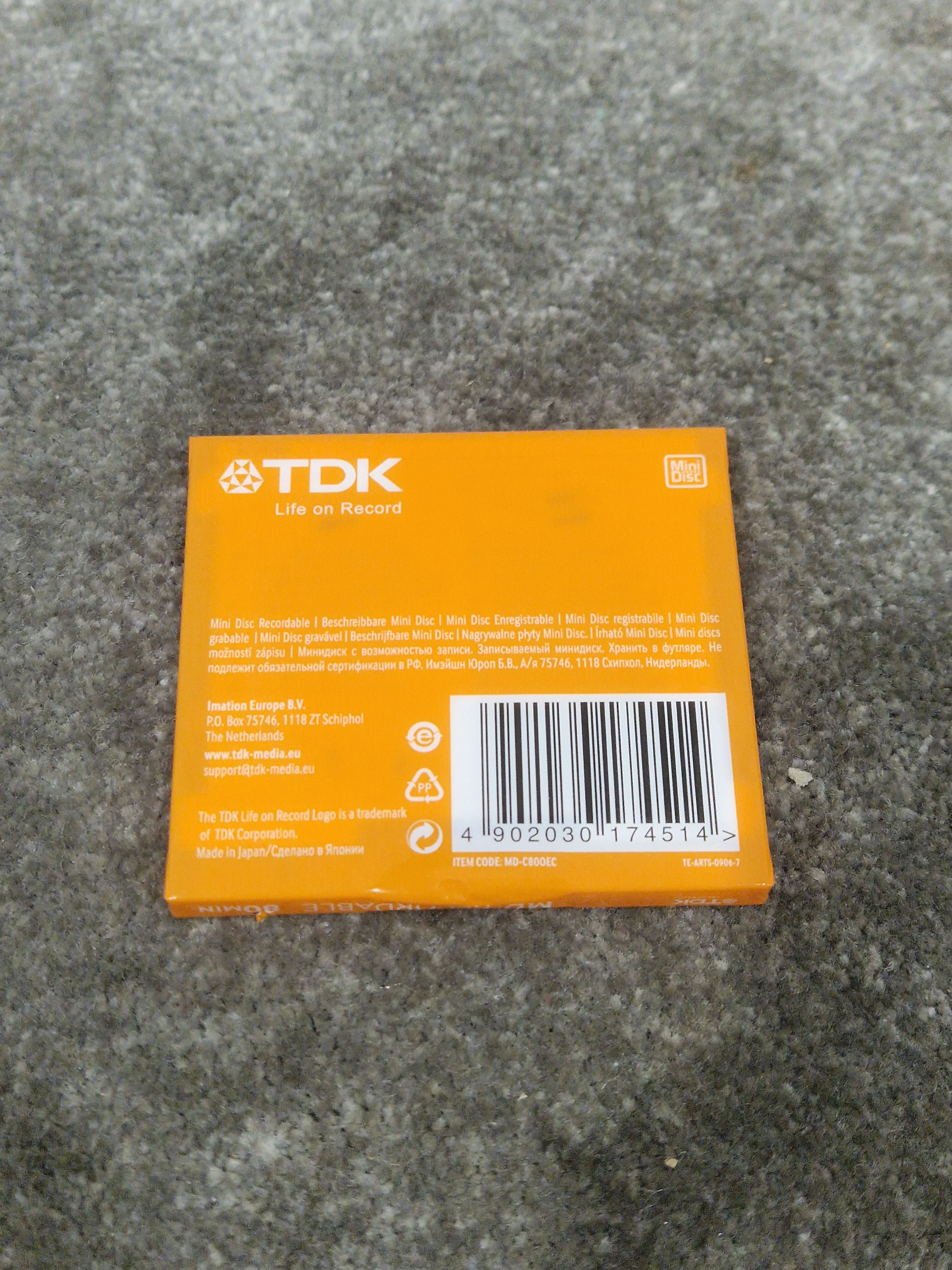 TDK Md-Recordable MINI-DISC Orange - High-Fidelity Audio Recording - Excellent w/ In original packaging - Image 2