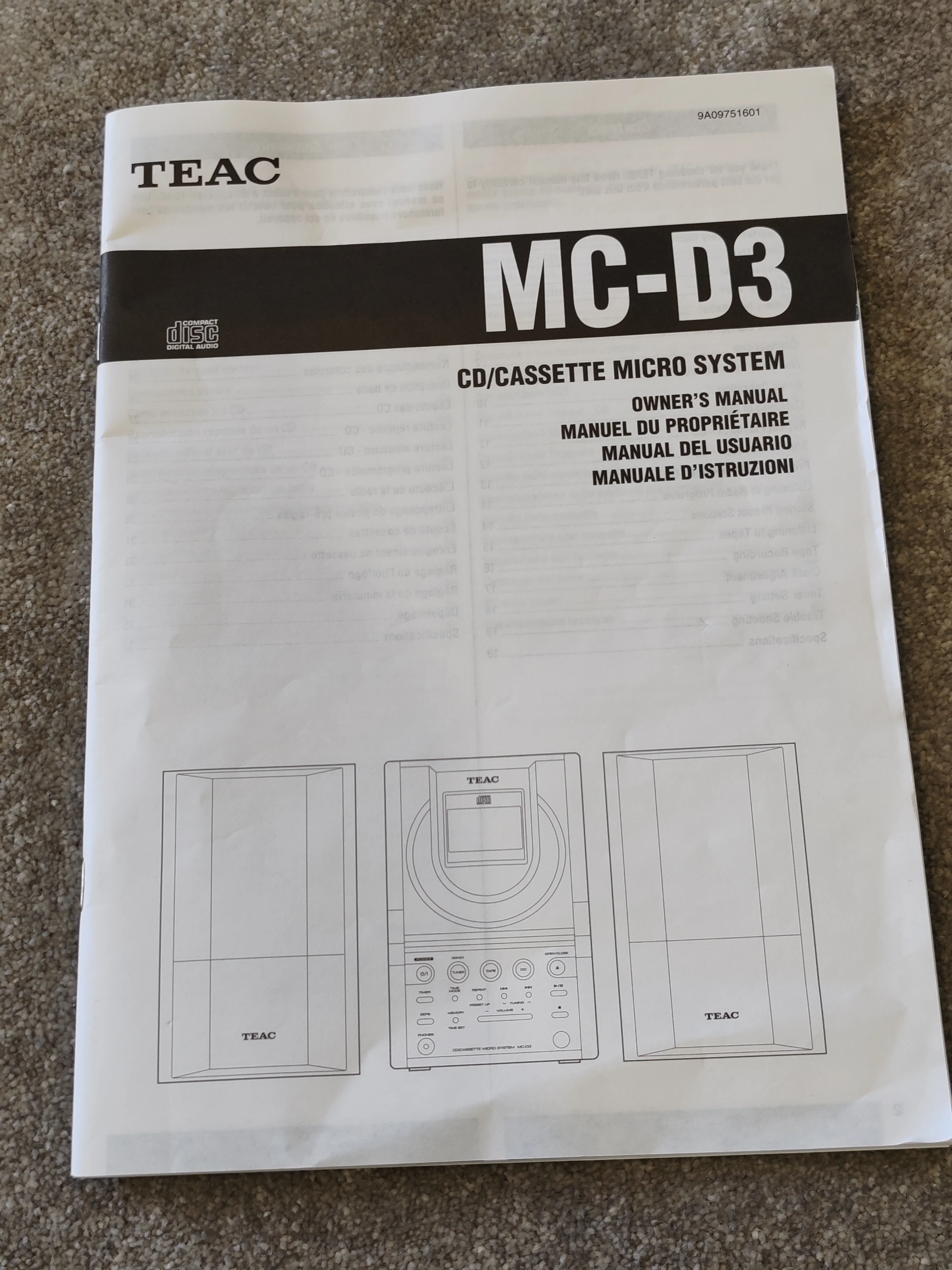 TEAC MC-D3 Micro Hi-Fi System – With Manual & Remote – Very Good - Image 10