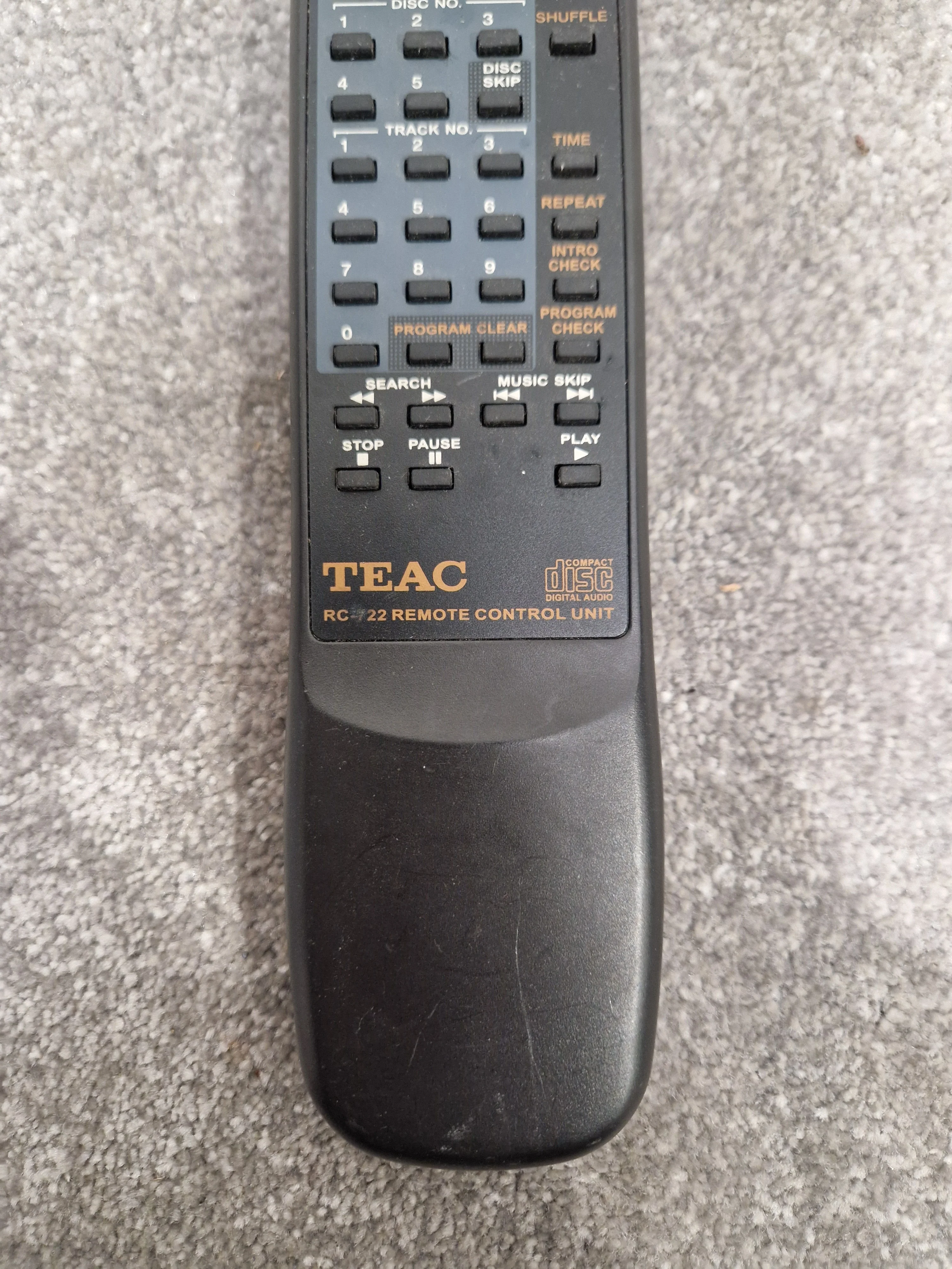 Teac RC-722 Remote For Compact Disc Player - Rare Replacement Remote - Excellent - Image 3