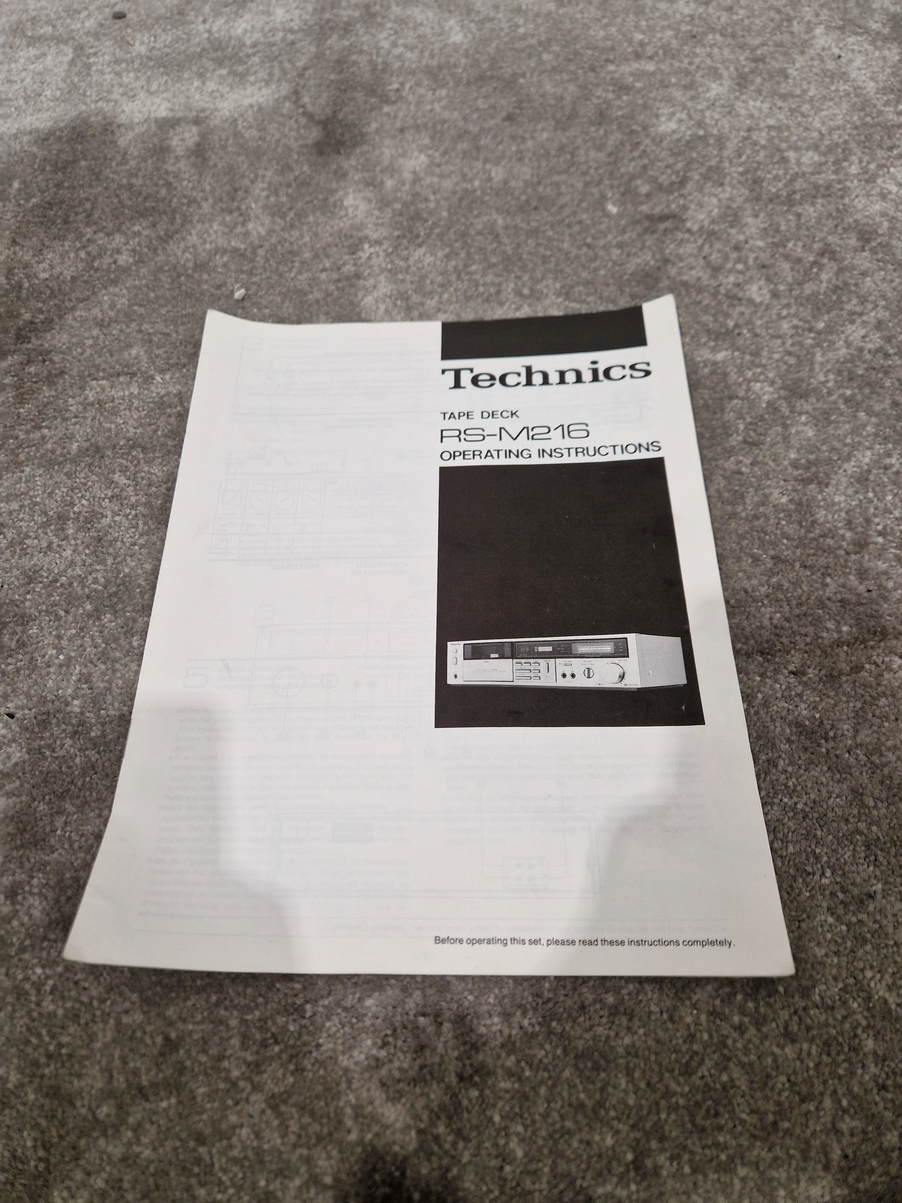 Technics Rs-m216 Cassette Deck - High Fidelity Audio, Dolby B/C Noise Reduction - Fair w/ Manuals - Image 2