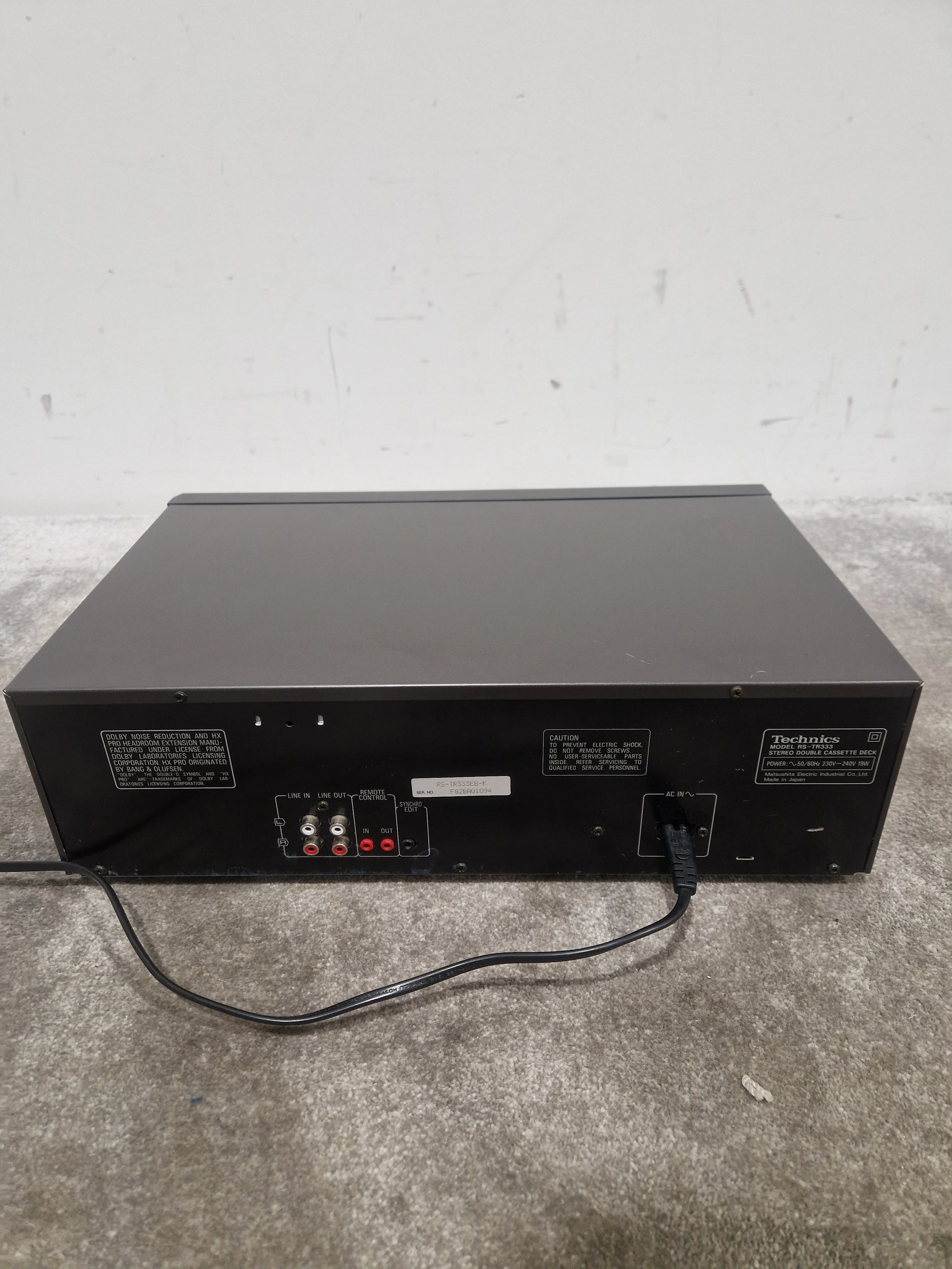 Technics RS-TR333 - Stereo Double Cassette Deck - Black - Excellent - Image 14