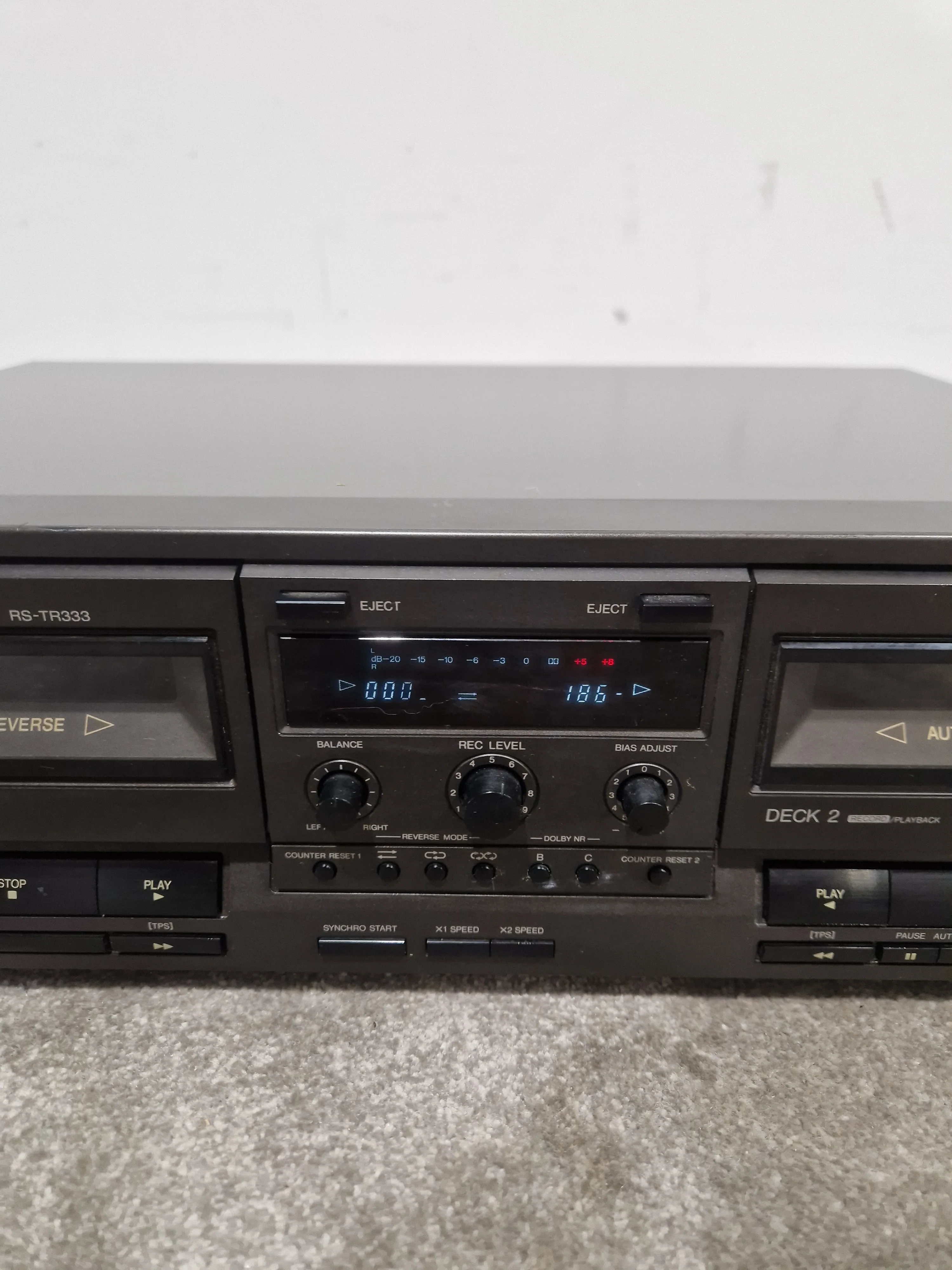 Technics RS-TR333 - Stereo Double Cassette Deck - Black - Excellent - Image 4