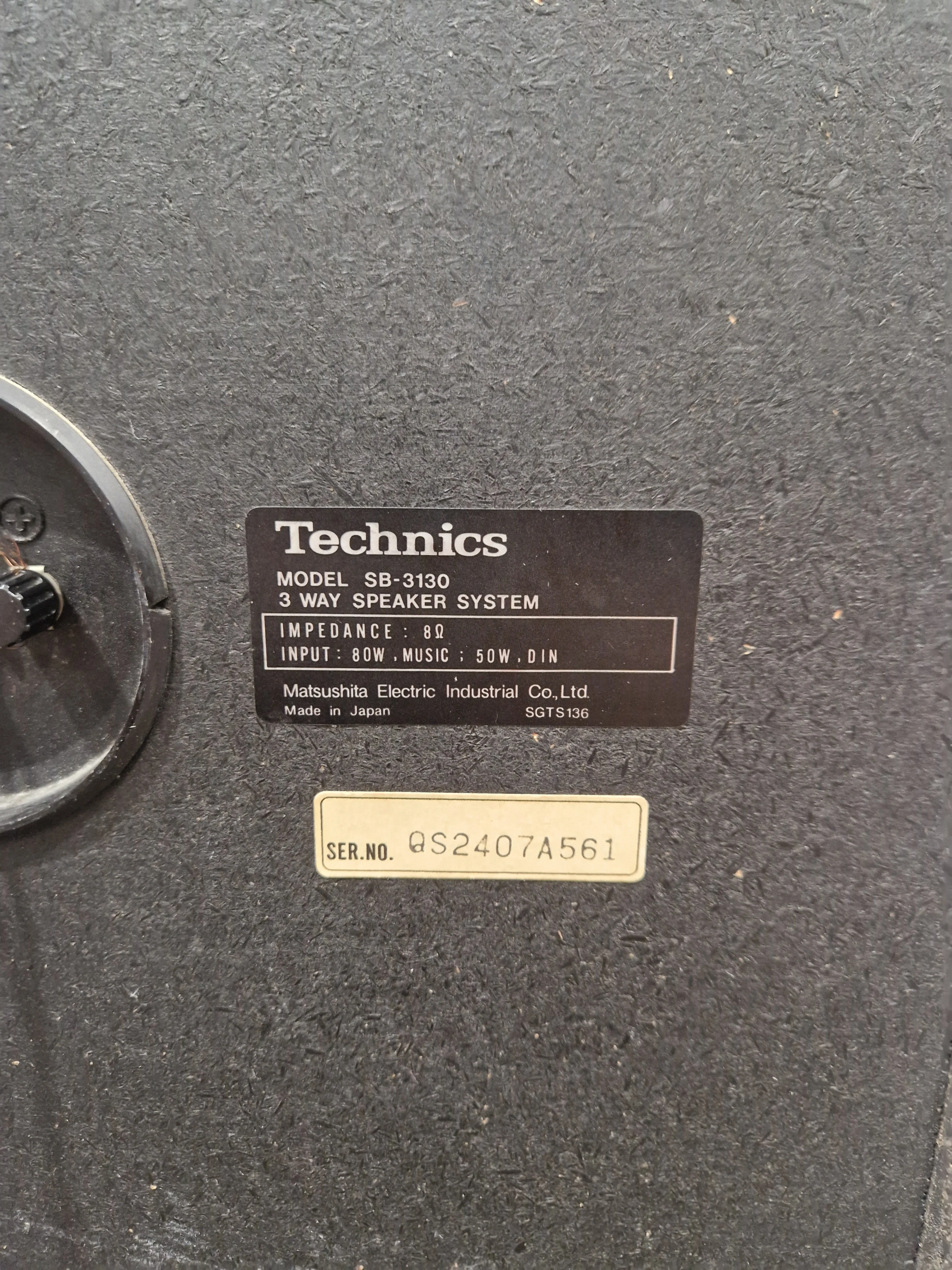 Technics Sb-3130 Pair of Speakers - 3-Way Design, 50W Power - Very Good w/ Manuals - Image 5