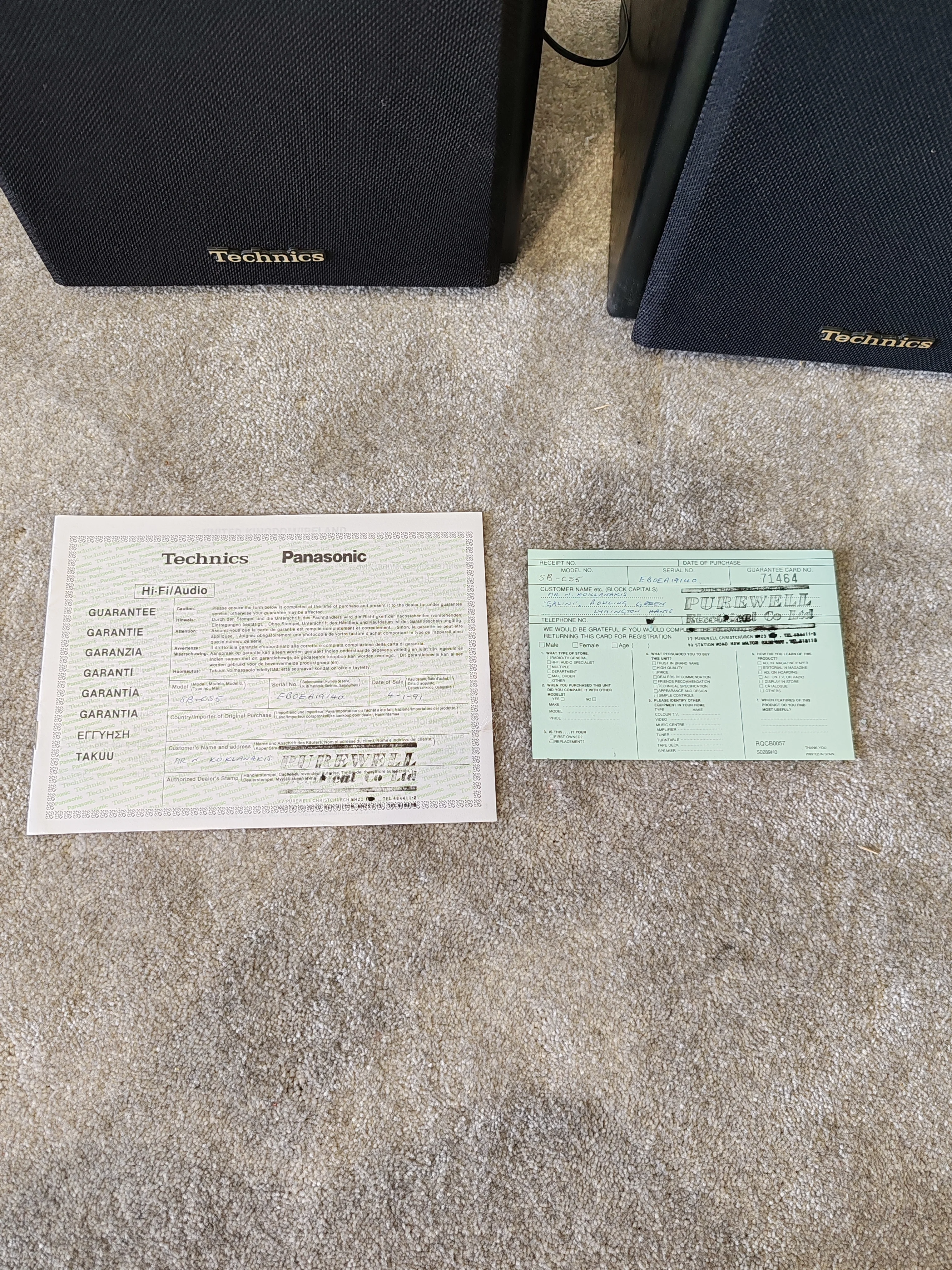 Technics SB-CS5 Hi-Fi Speaker System Pair- Very Good Condition - Image 6