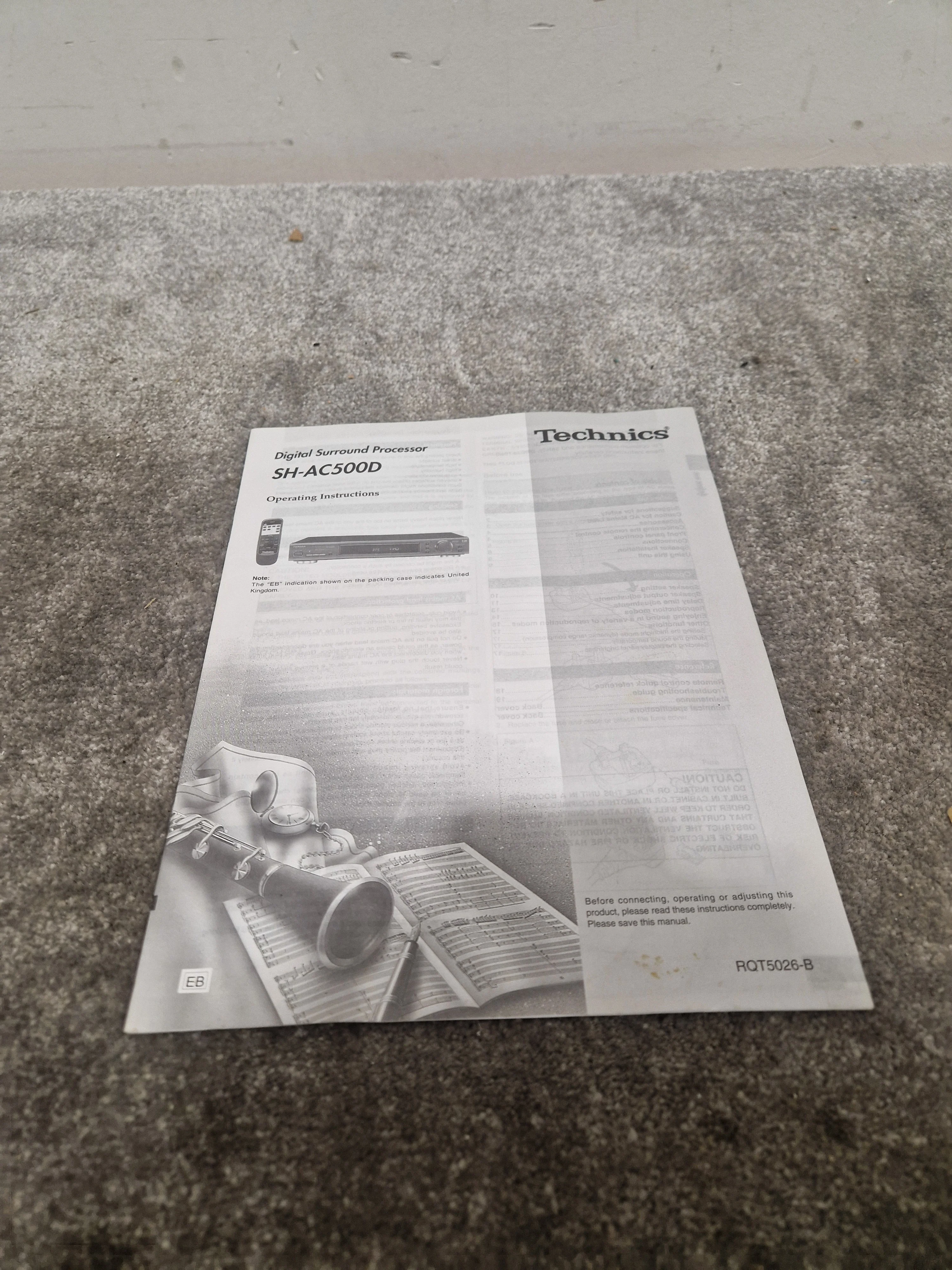 Technics Sh-Ac500d Surround Processor - High Precision Audio - Excellent w/ Original Box & Power Cable & remote control - Image 15