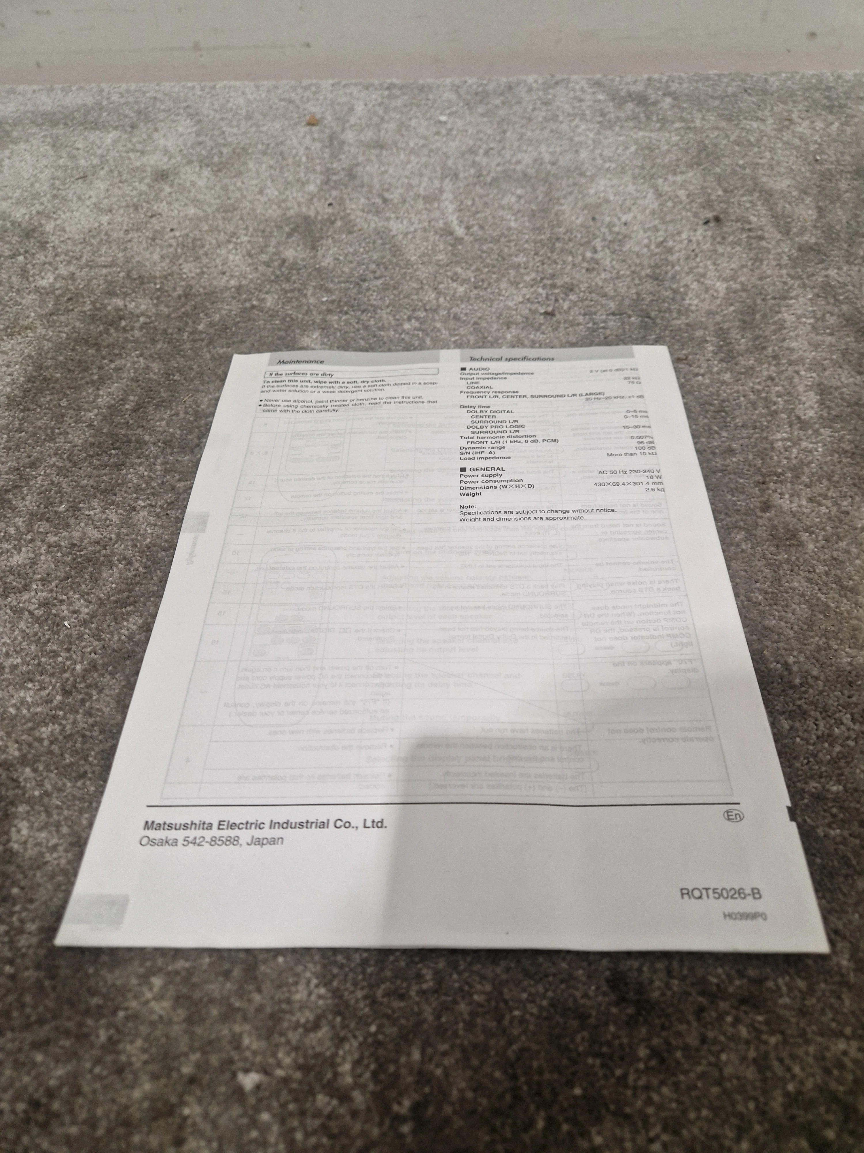 Technics Sh-Ac500d Surround Processor - High Precision Audio - Excellent w/ Original Box & Power Cable & remote control - Image 12