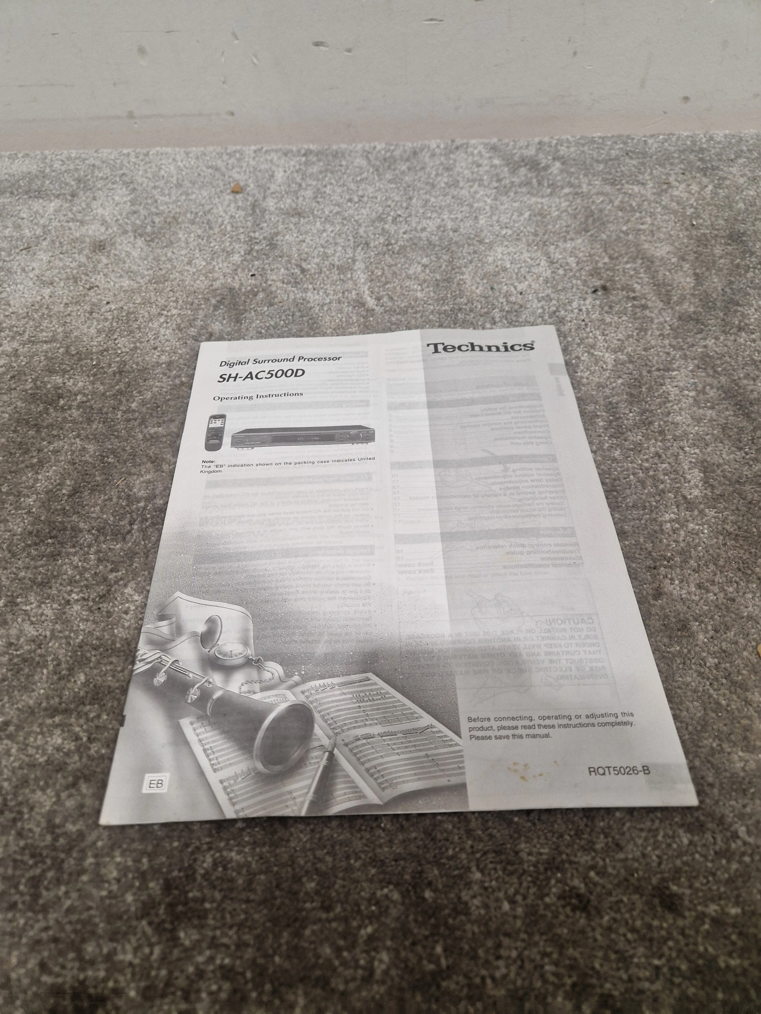 Technics Sh-Ac500d Surround Processor - High Precision Audio - Excellent w/ Original Box & Power Cable & remote control - Image 15