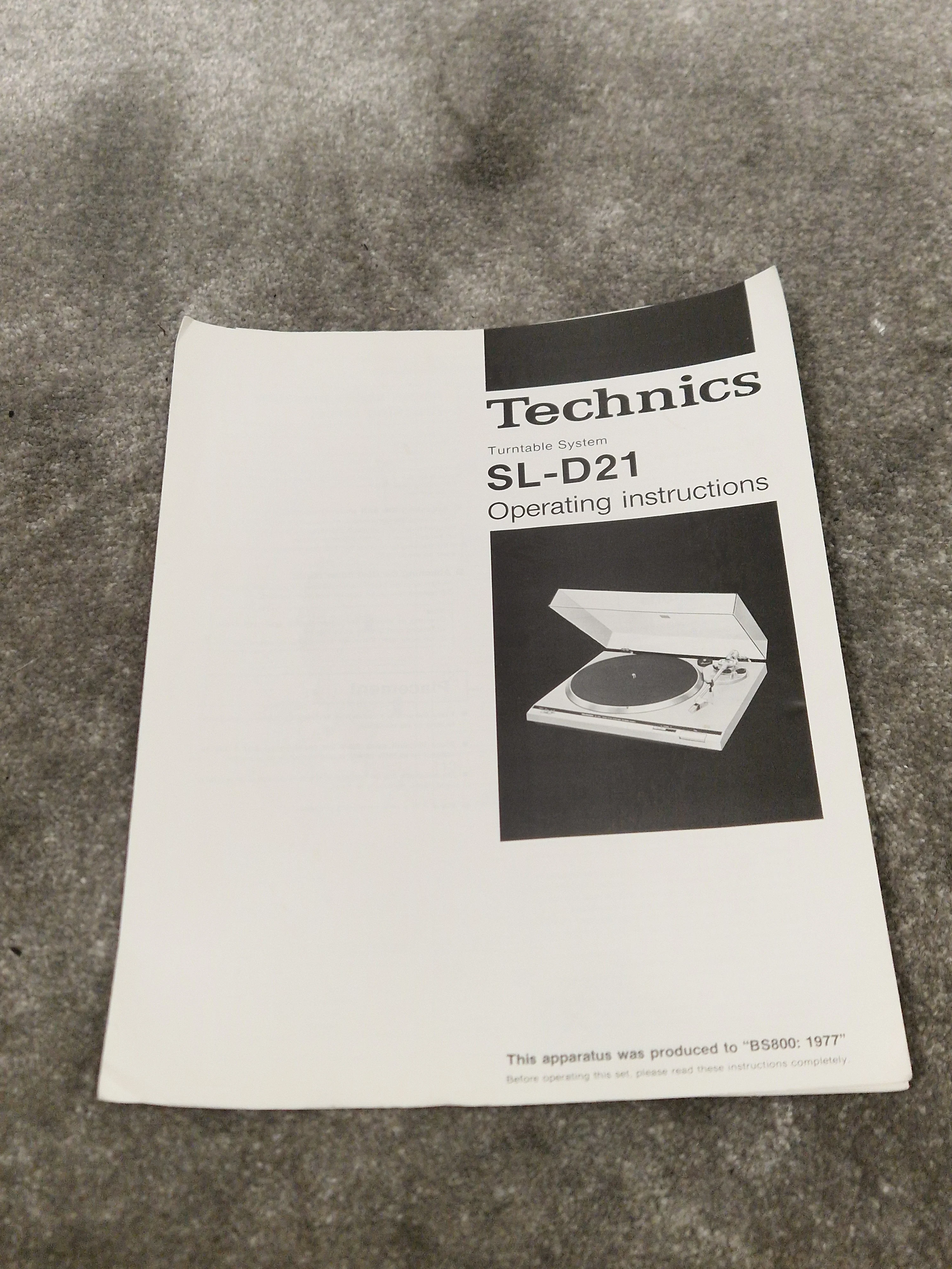 Technics Sl-d21 Turntable - Direct Drive, Quartz-Locked - Very Good w/ Manuals - Image 2