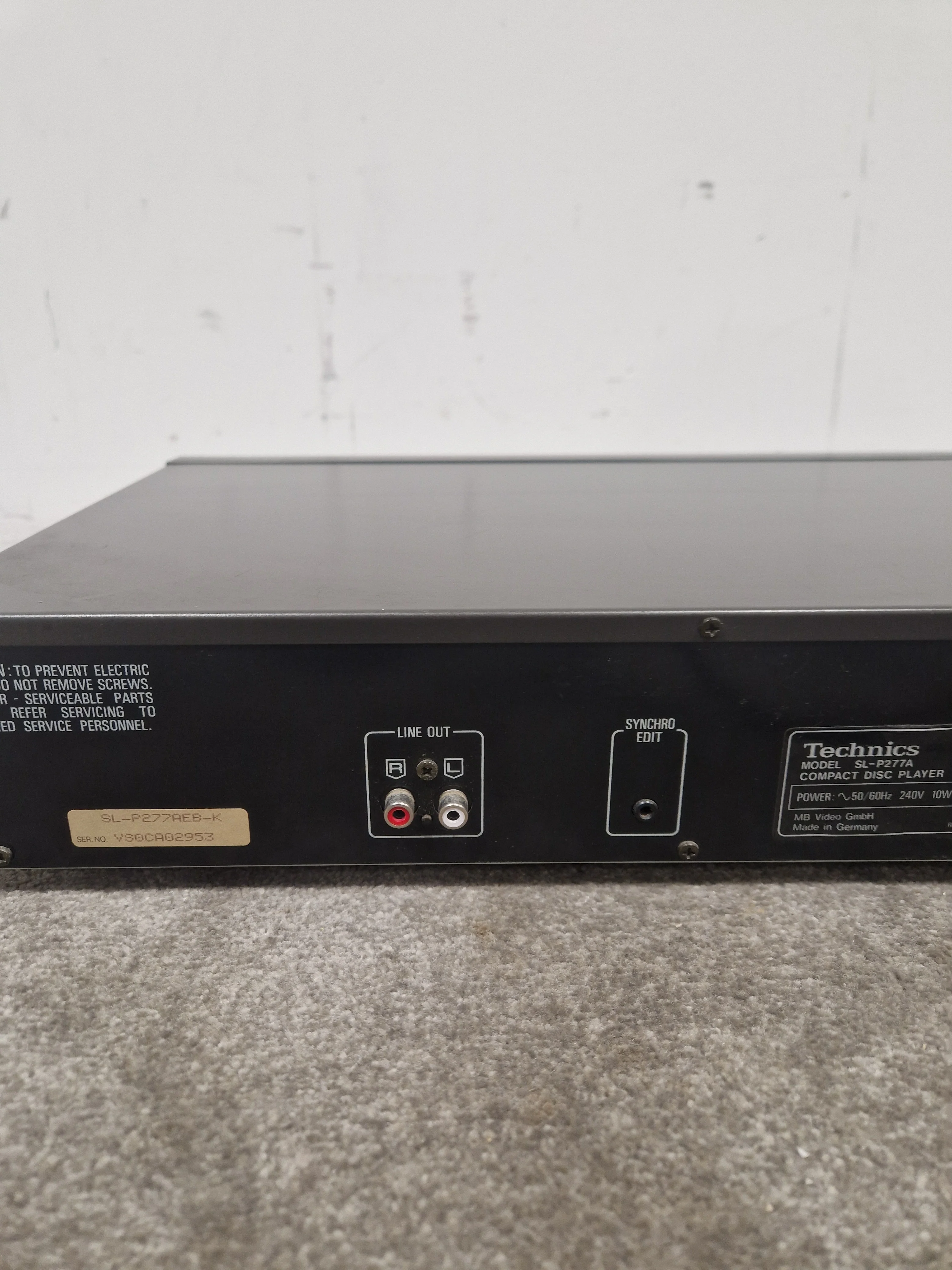 Technics SL-P277A CD Player - Precision Audio - Very Good w/ Power Supply - Image 6