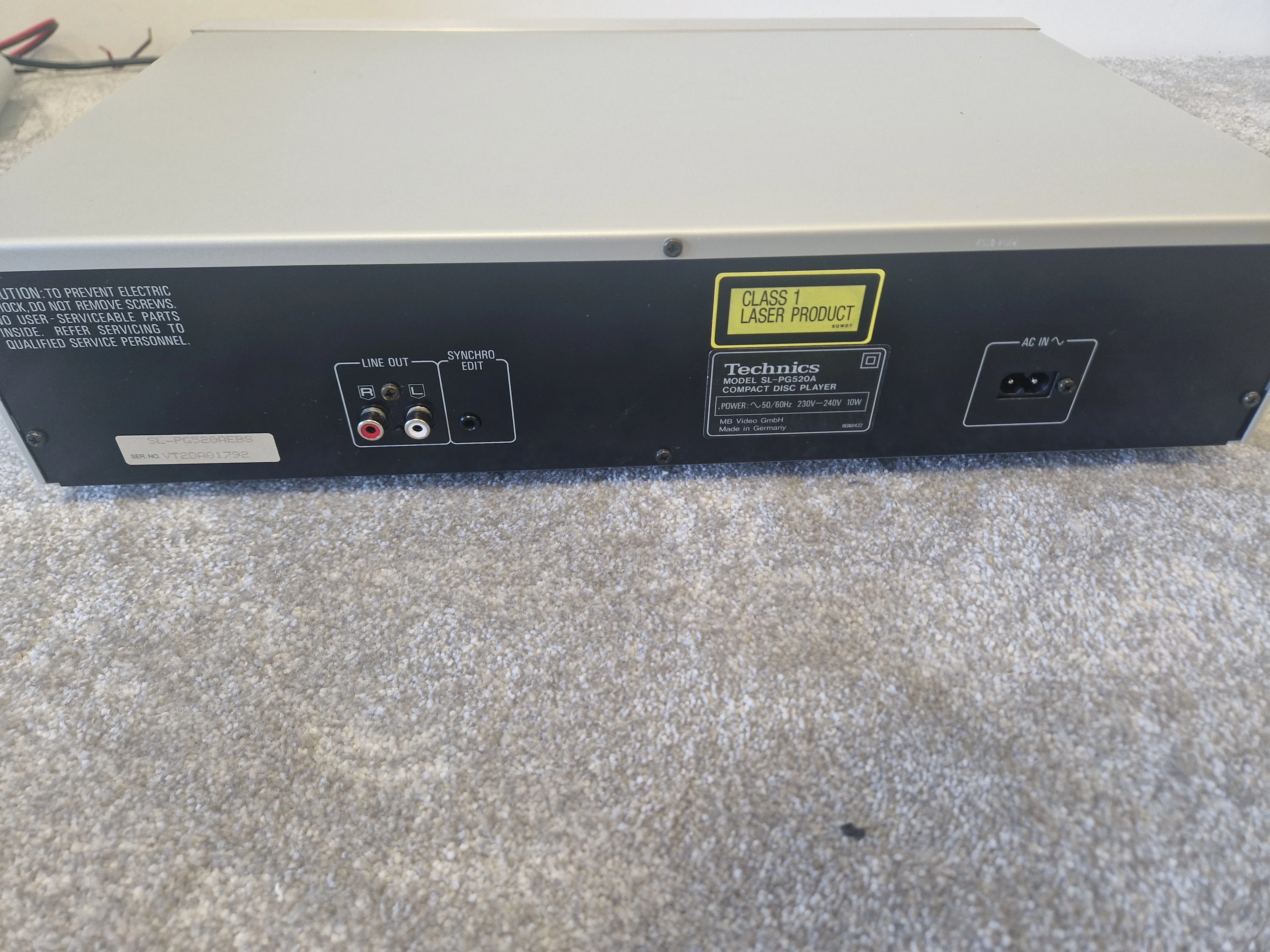 Technics SL-PG520A CD Player – High-Quality Audio w/ Original Box - Very Good - Image 5