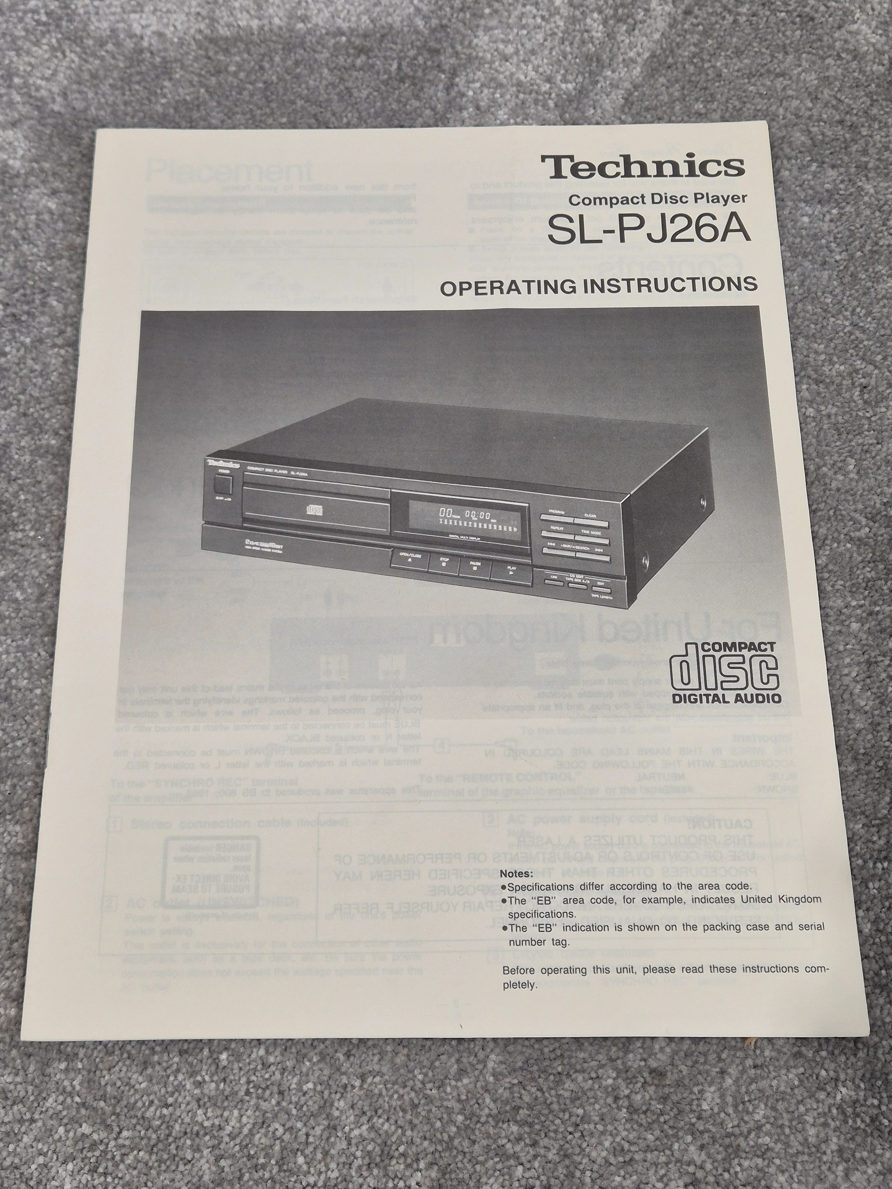 Technics SL-PJ26A CD Player - Compact Audio CD Player - Black - Image 7
