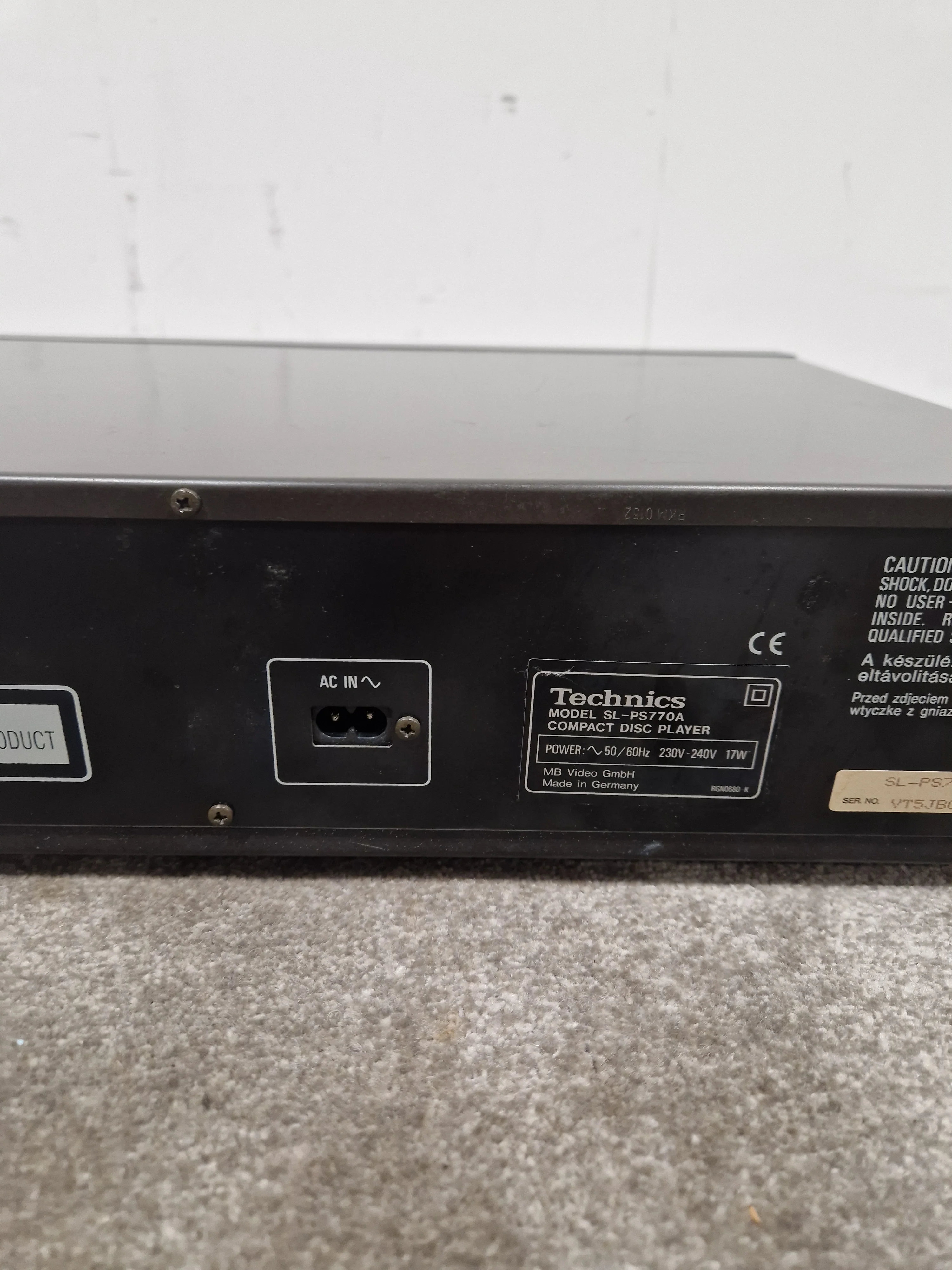 Technics Sl-Ps770a CD Player - High-Fidelity Sound - Very Good w/ Power Supply - Image 9