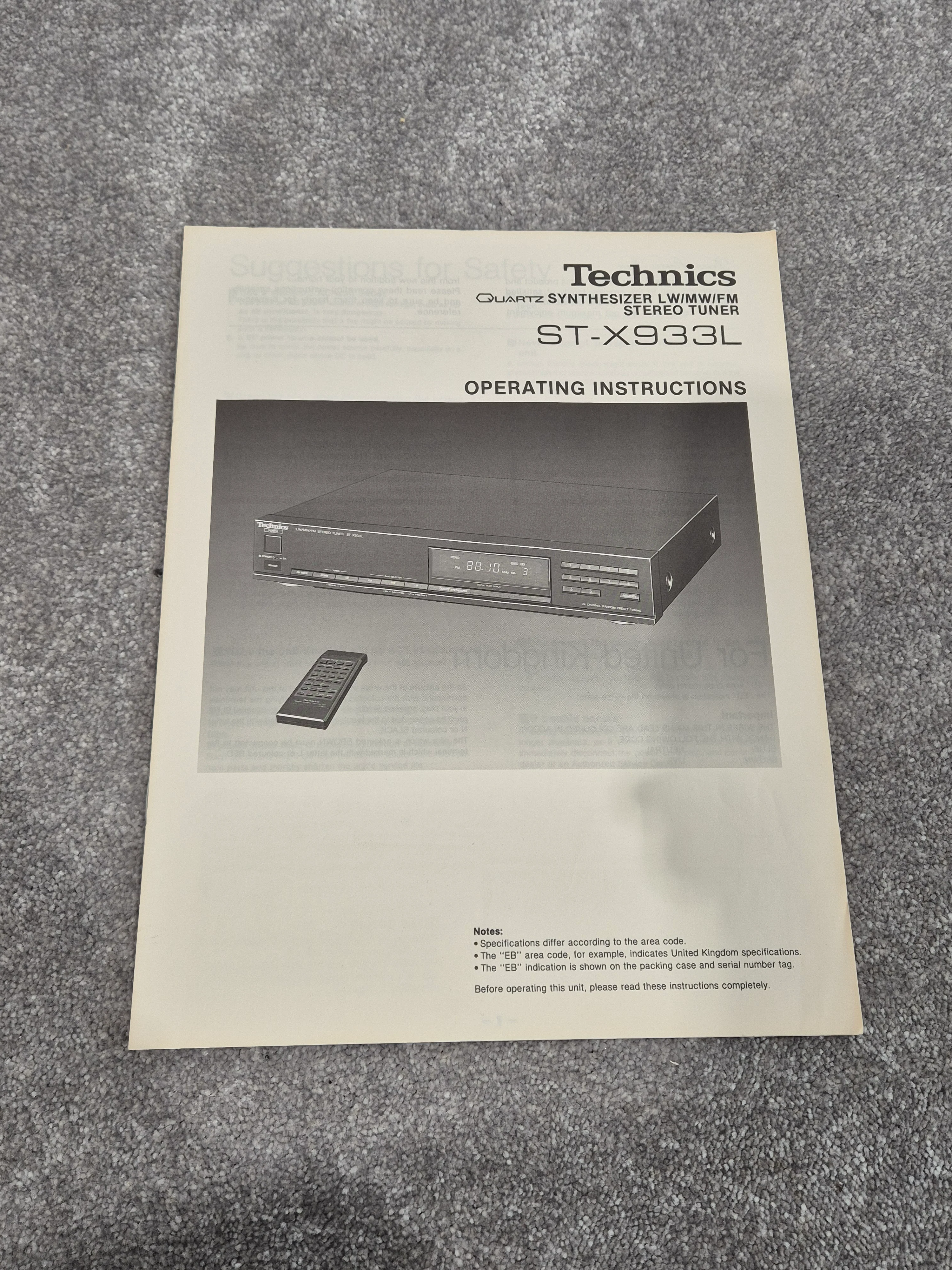 Technics ST-X933L - Quartz Synthesizer AM/FM Stereo Tuner - Image 10