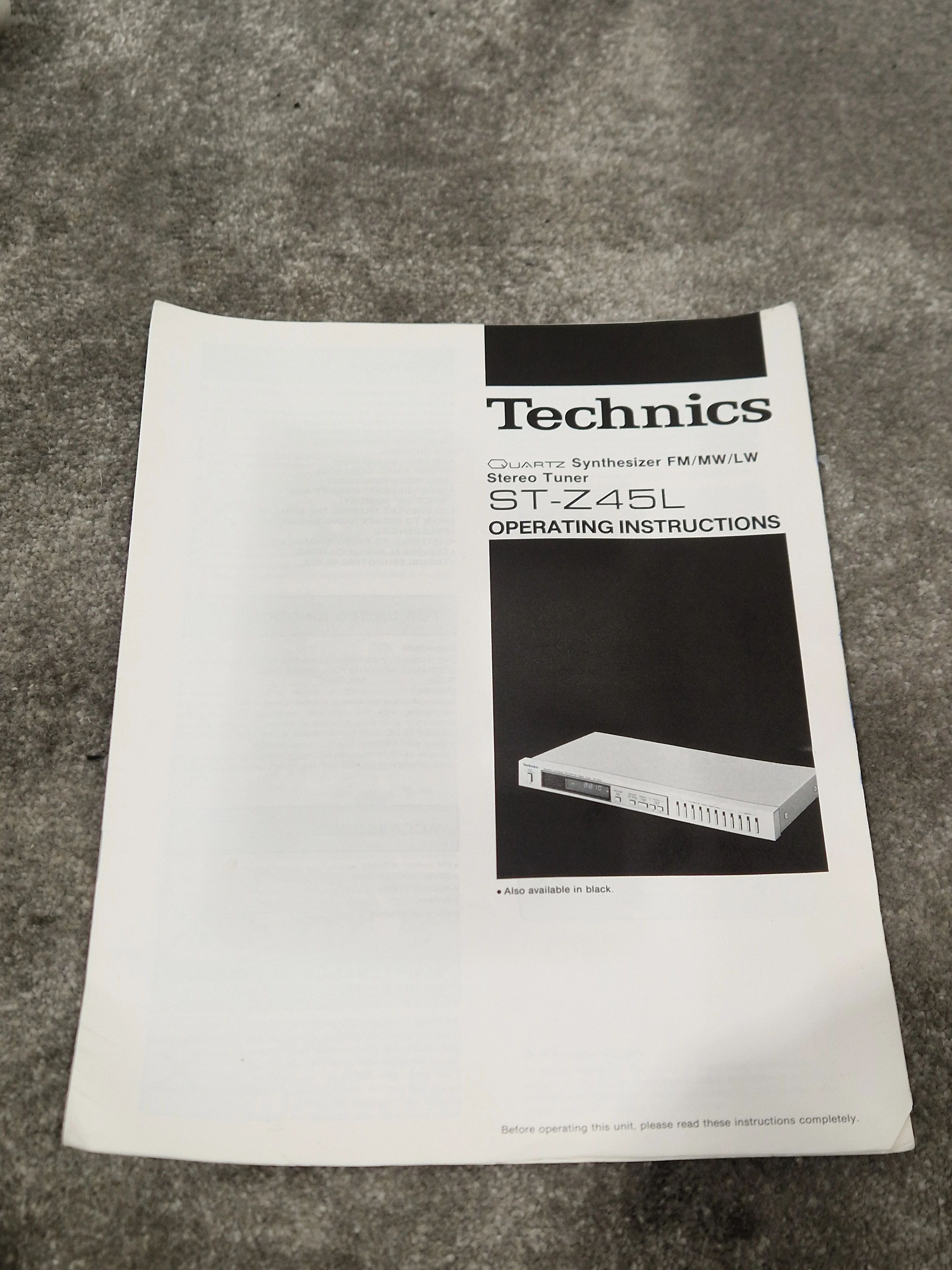 Technics St-z45l Tuner - Stereo FM/AM Tuner - Very Good w/ Manuals - Image 9