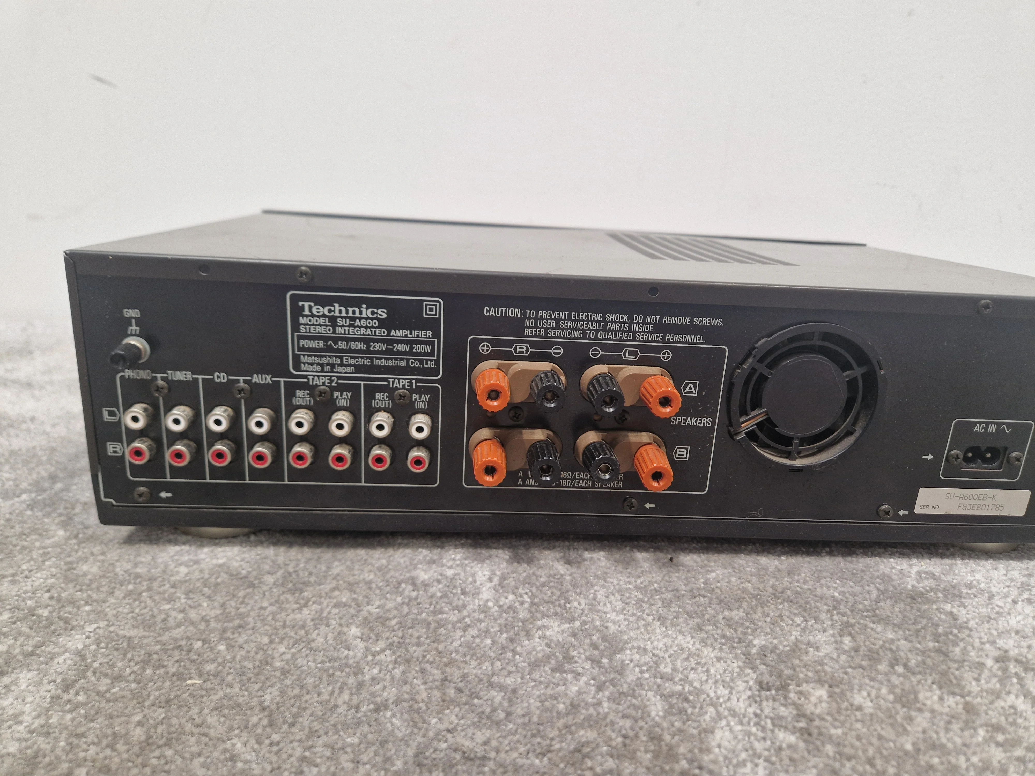 Technics SU-A600 Stereo Integrated Amplifier - 40W RMS per Channel - Very Good - Image 3