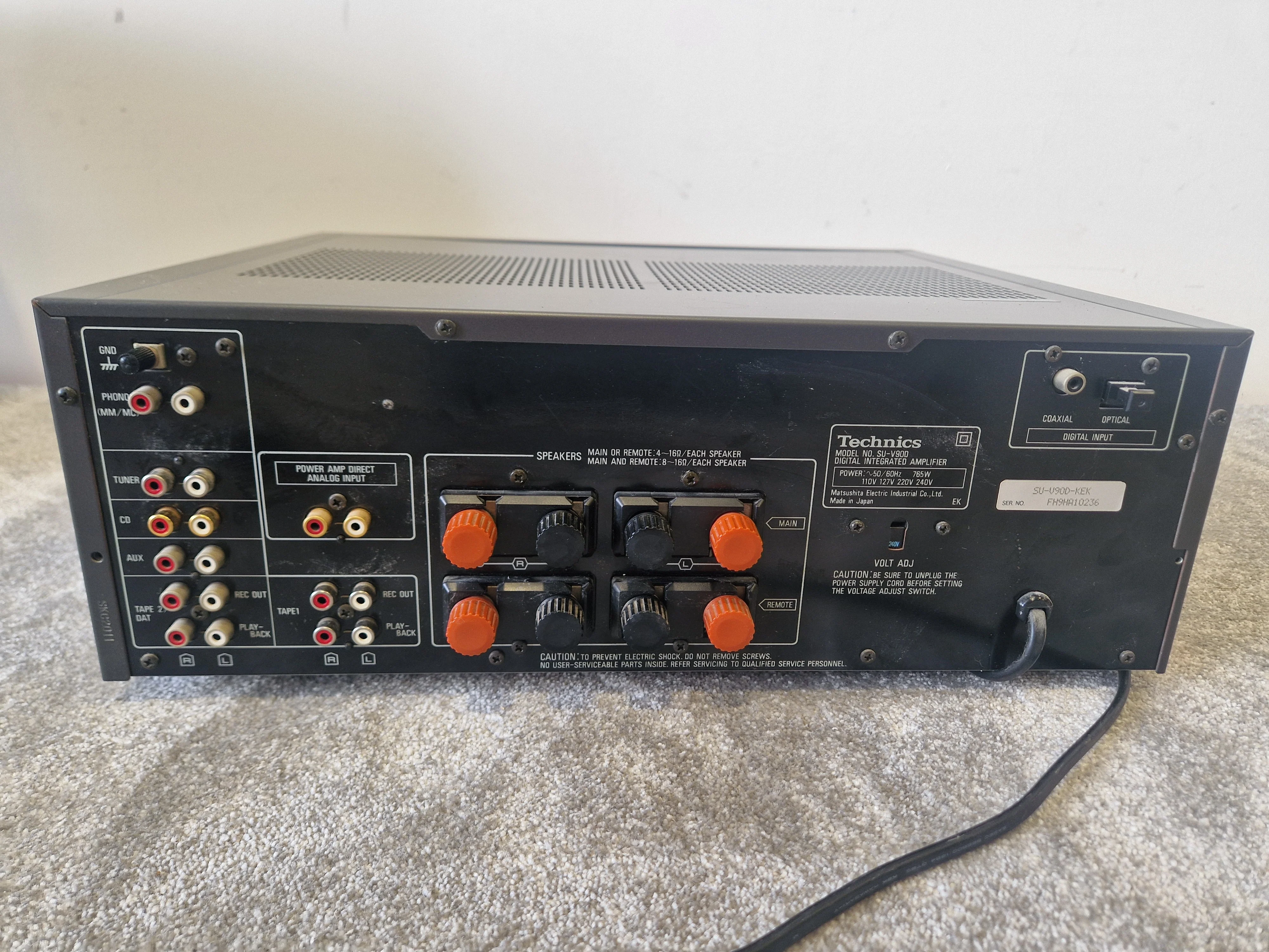 Technics SU-V90D Digital Integrated Amplifier – Class AA, 100W/Channel, Optical - Excellent - Image 5