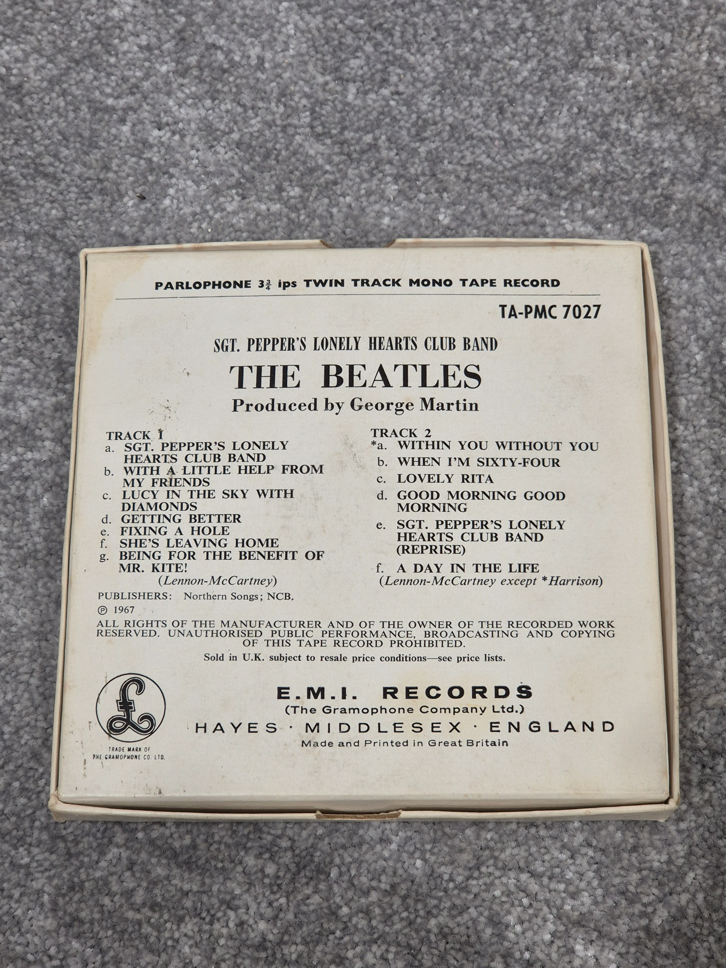 The Beatles - SGT. Pepper's Lonely Hearts Club Band PMC 7027 Reel to Reel Record w/ Original Box - Image 2