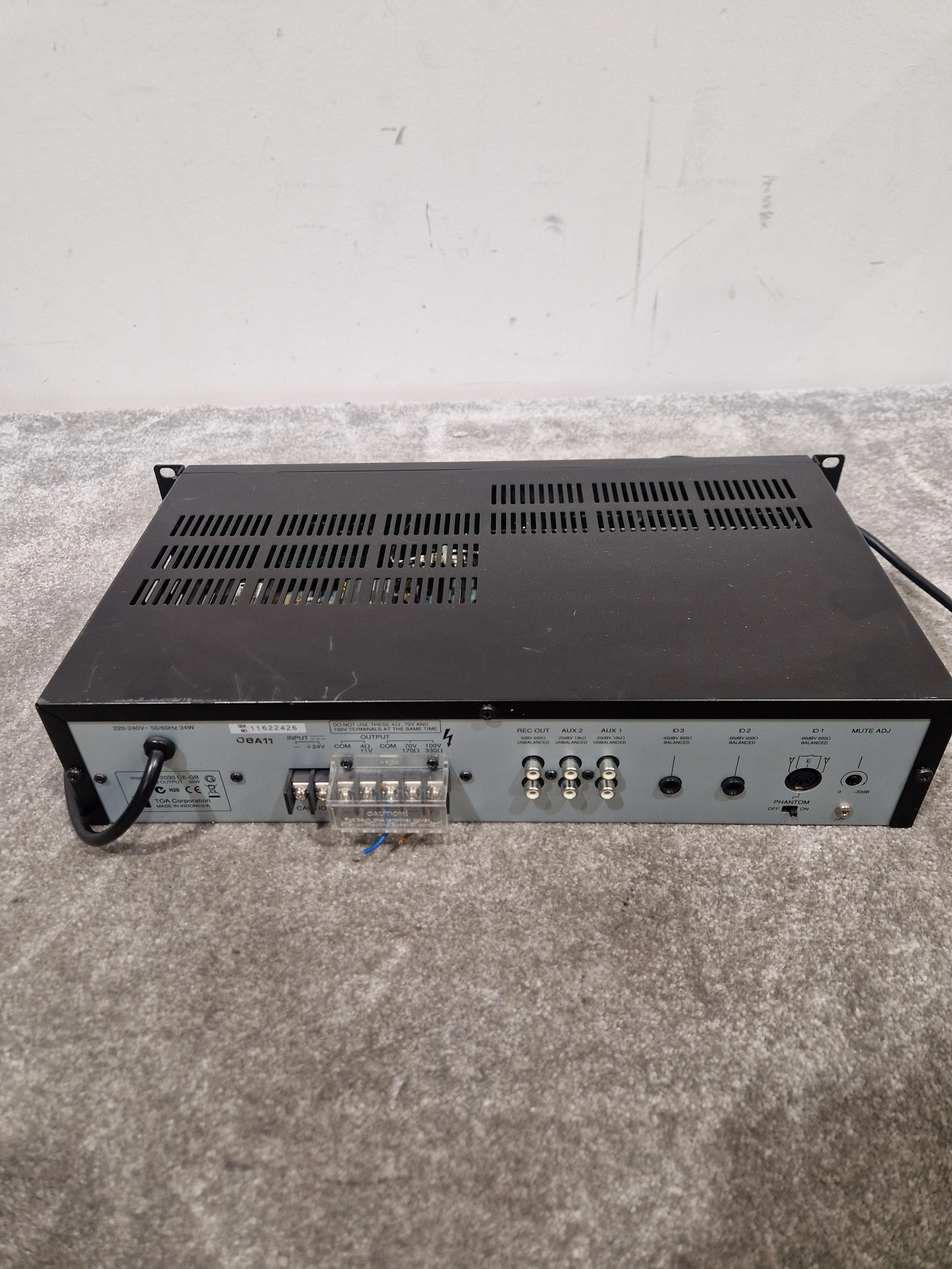TOA PA Amplifier A-2030 - 30W Output, 3 Mic Inputs - Good - Image 8