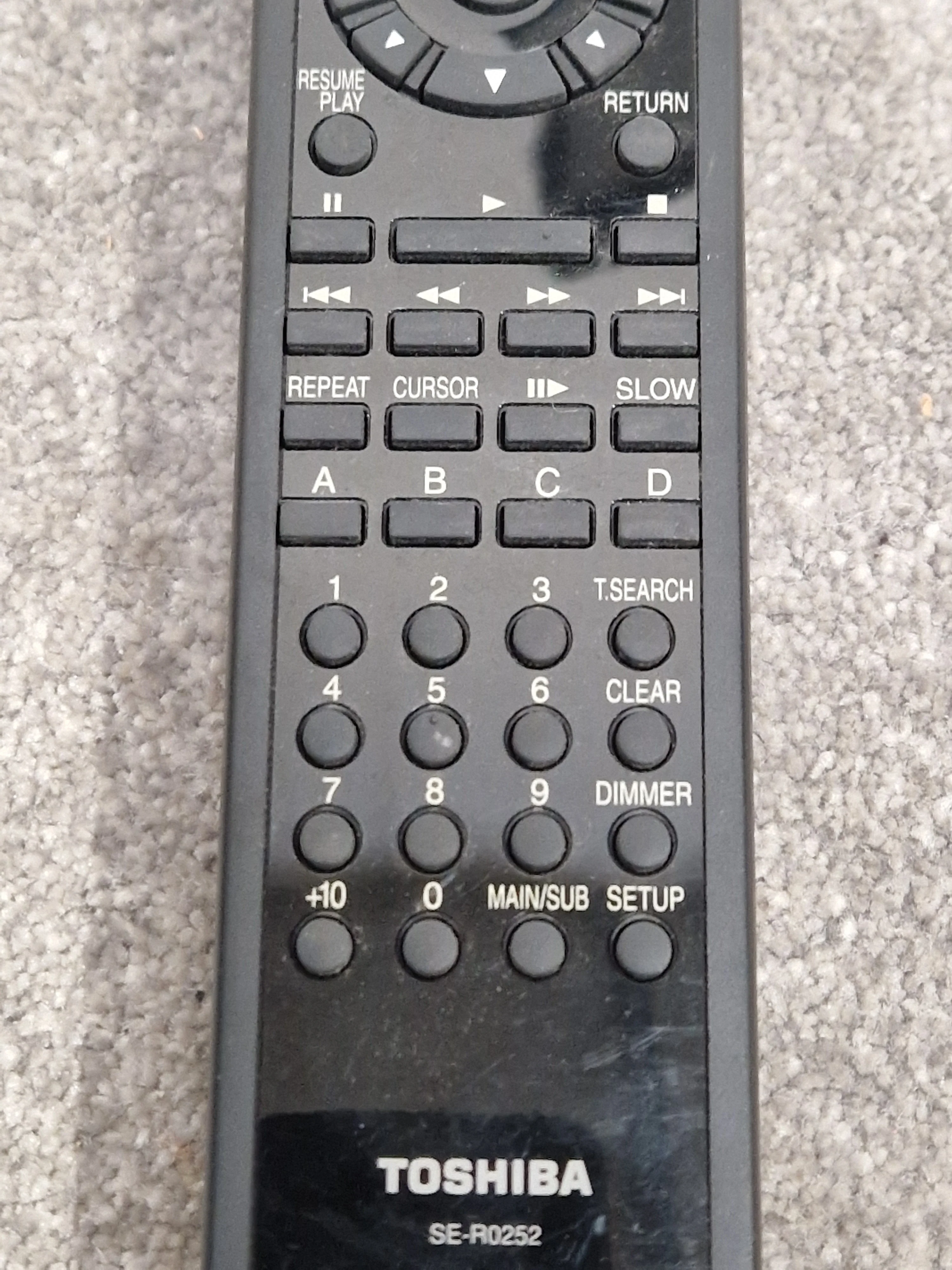 Toshiba SE-R0252 For DVD Unit - Remote Control Compatible - Excellent - Image 3
