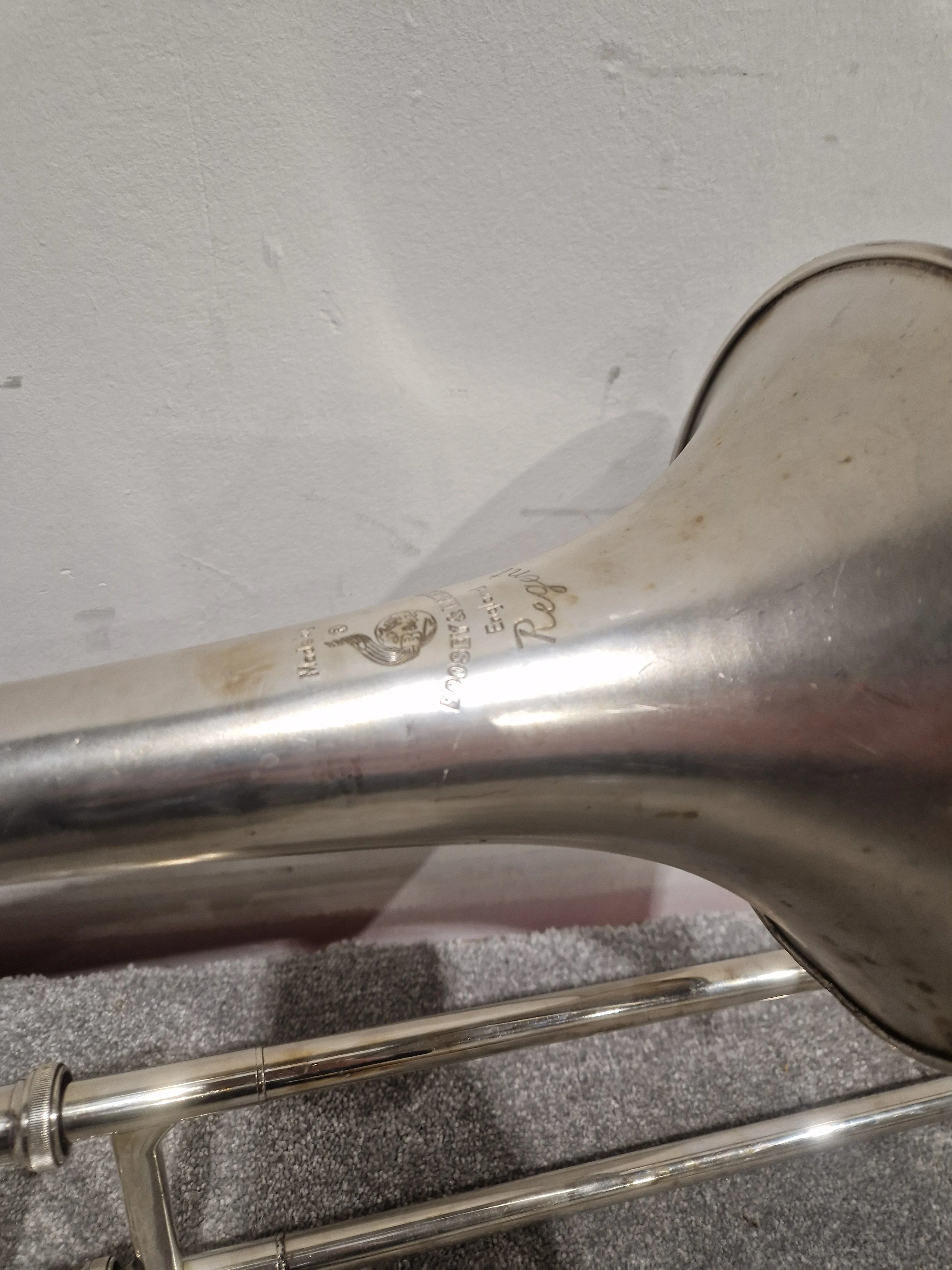 Boosey & Hawkes Regent Silver Trombone - Fair w/ Hard Case - Image 13
