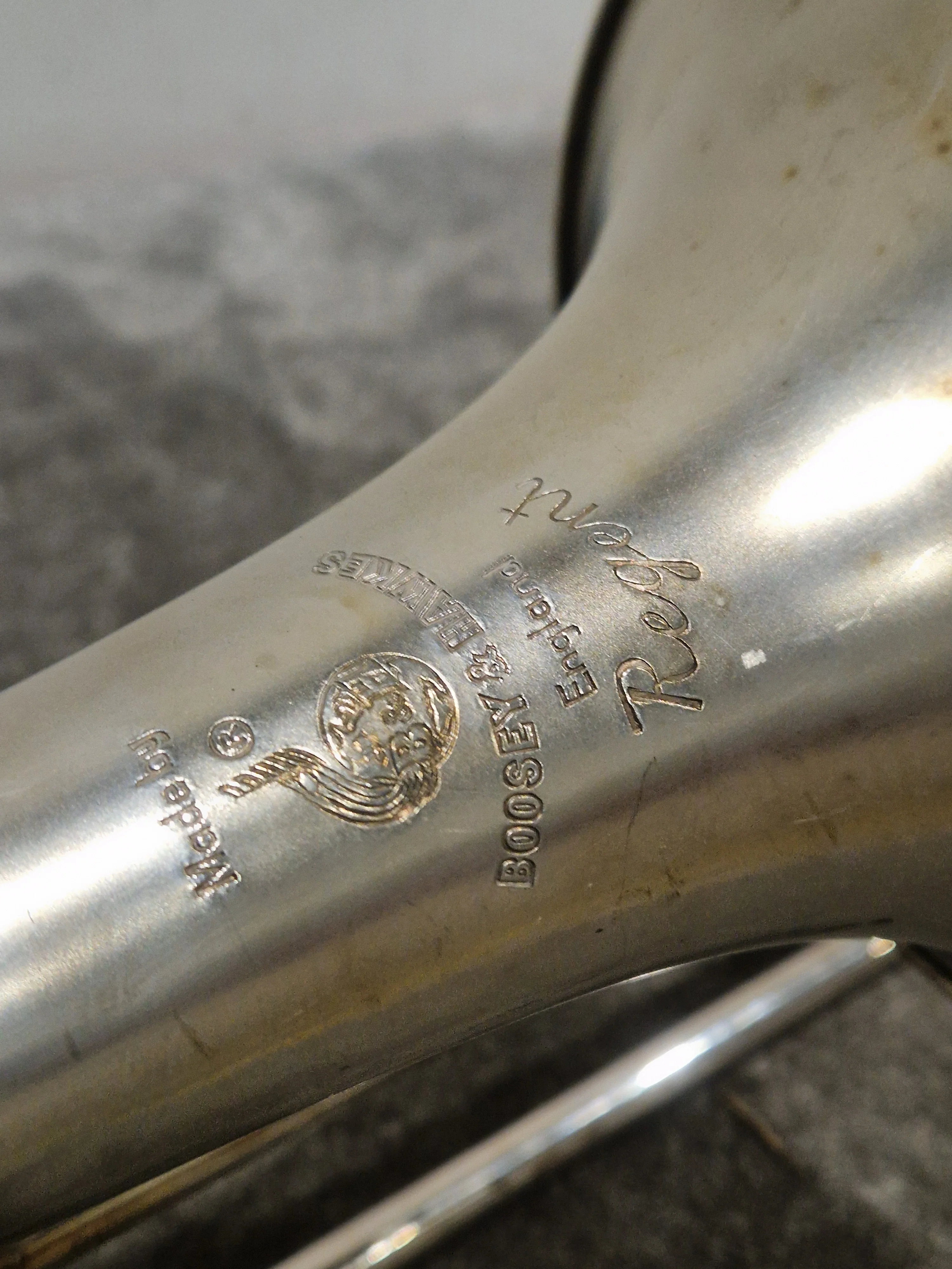 Boosey & Hawkes Regent Silver Trombone - Fair w/ Hard Case - Image 14