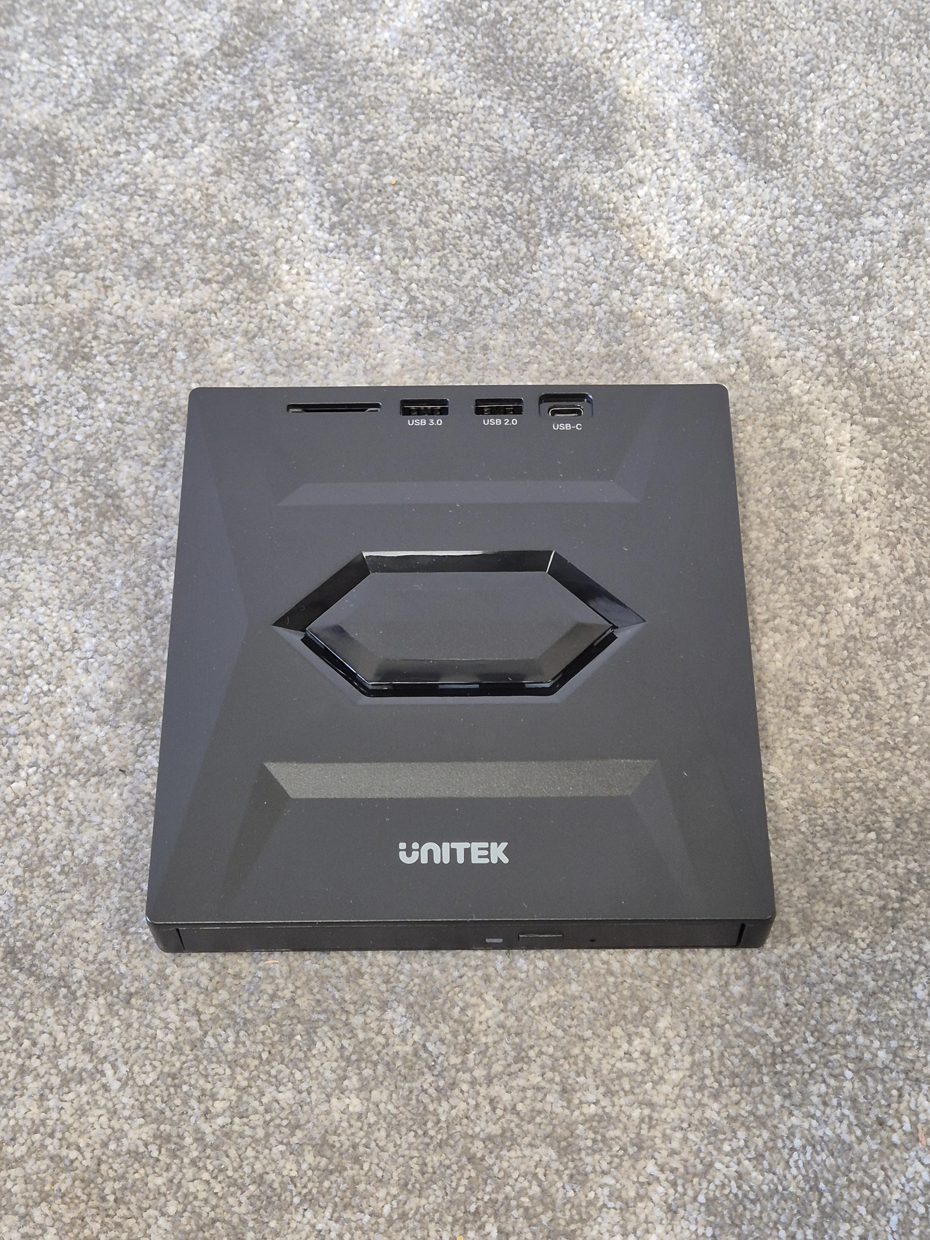 Unitek T037A External CD Drive - Slim Portable Design - Open Box w/ Original Box & Cables - Image 2