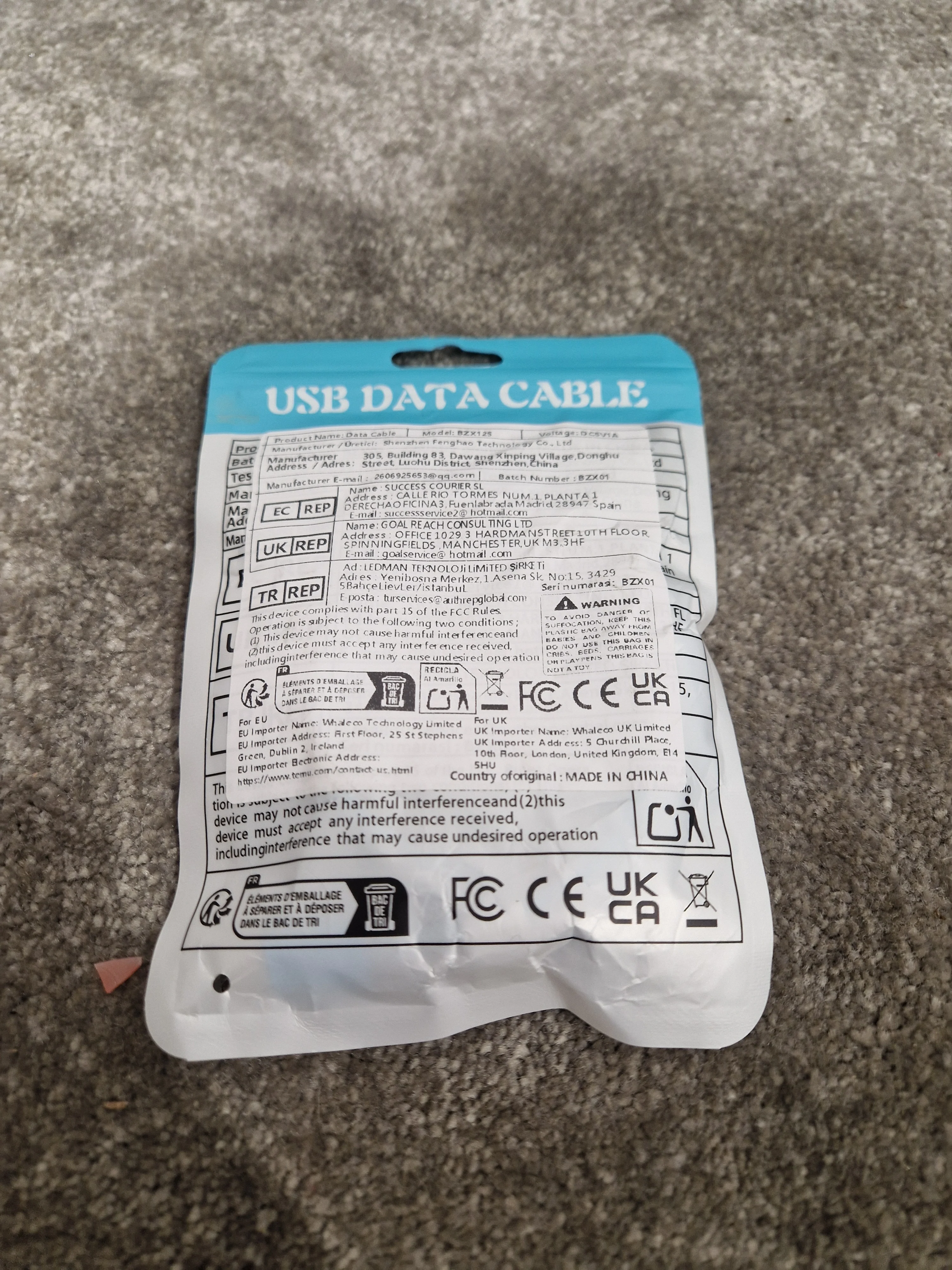USB to USB-C Cable – 2m Blue Charging & Data Cable for Samsung, Google & Other Android Devices – New - Image 3