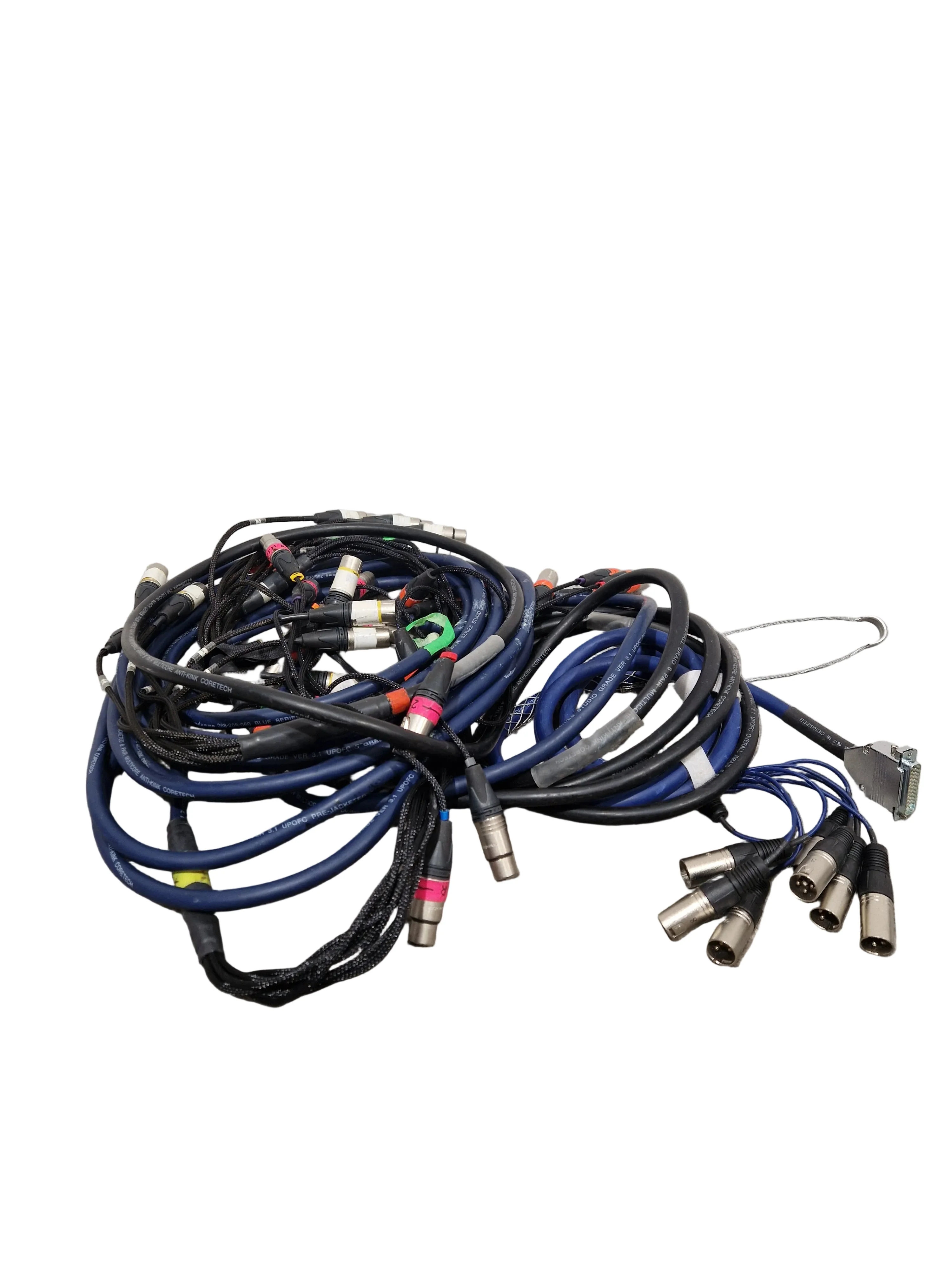 Van Damme Audio Multicore Loom Cable 8-Way Neutrik XLR -M To XLR -F Blue 15ft – Multicore Cable - Good