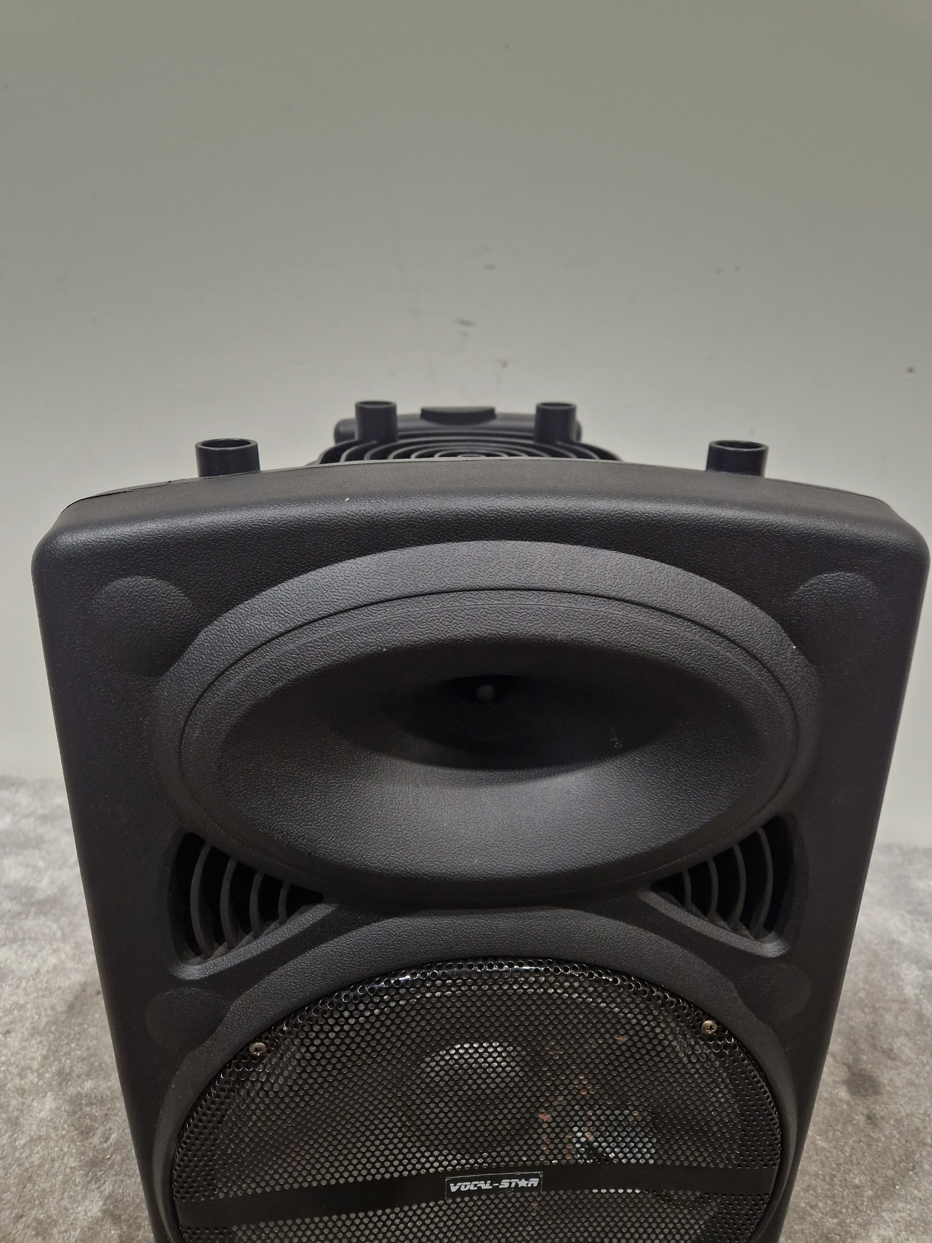 Vocal Star Speaker VS-P120 Portable PA System - Dual Mic Inputs - Fair w/ Power Supply & Microphone pair - Image 23