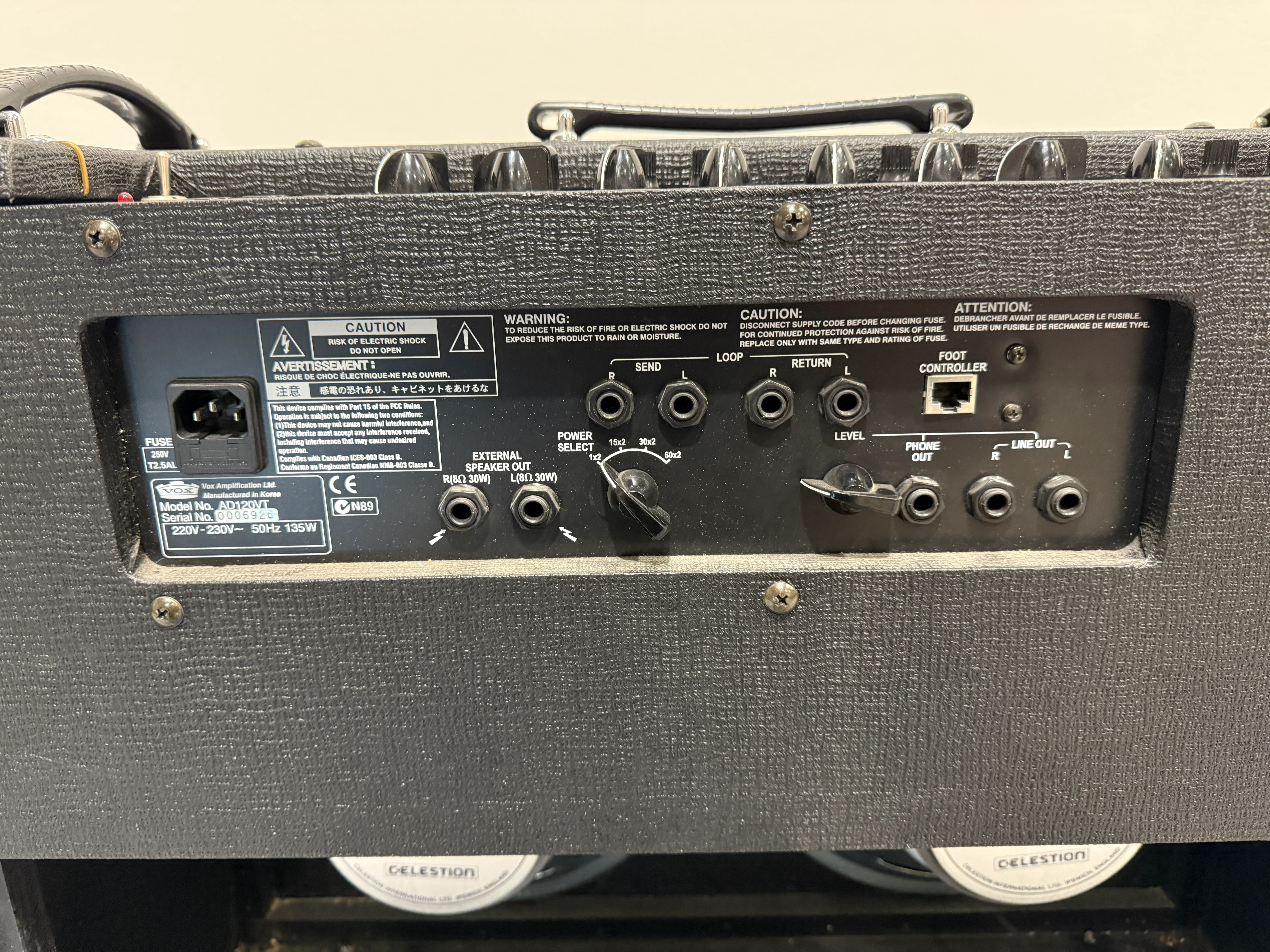 Vox AD120VT Guitar Amplifier with Vox VC4 Foot Controller and Amp Covers - Image 4