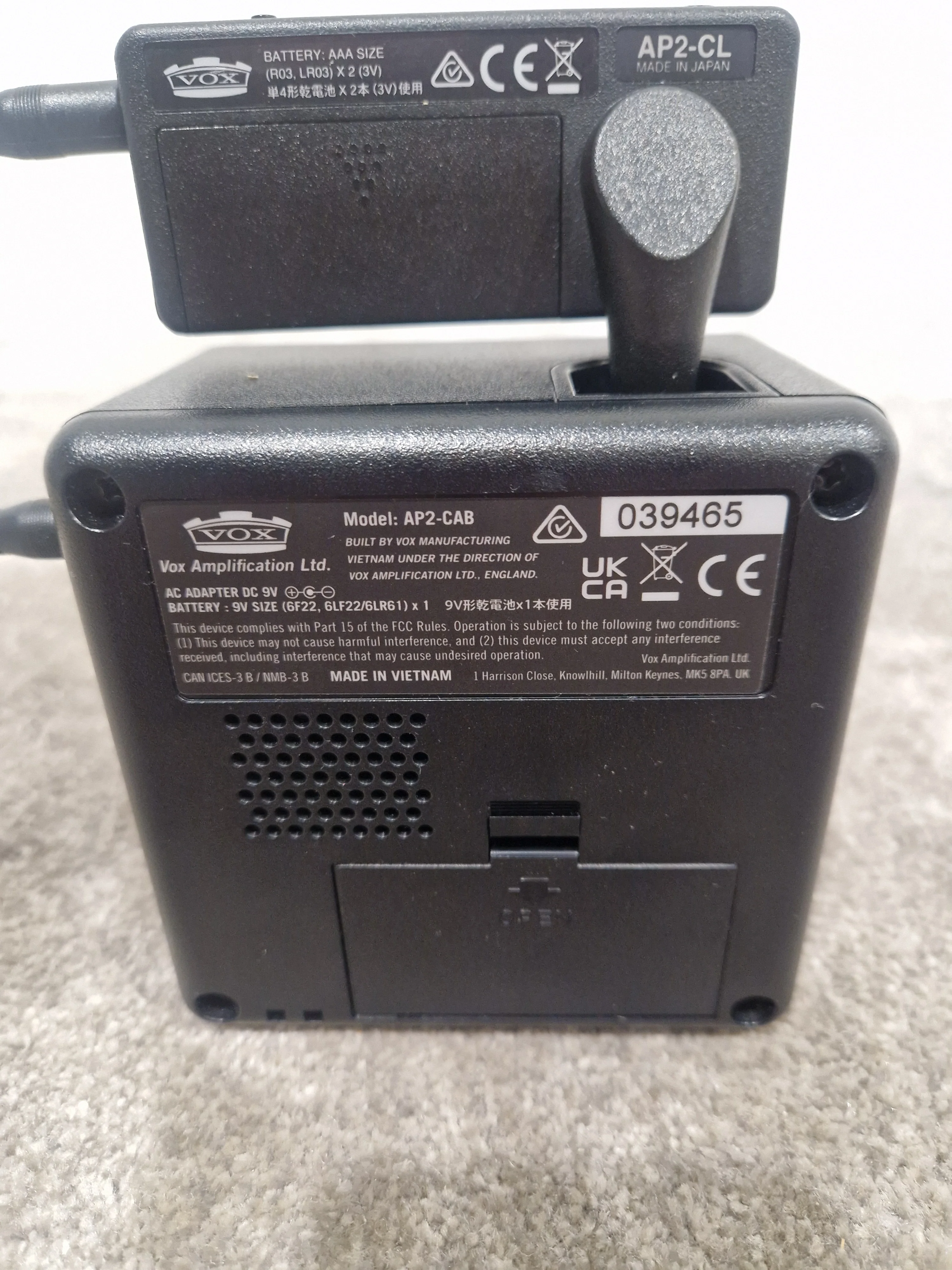 Vox Amplug Clean & Cabinet - Headphone Amp & Cabinet - Black - Excellent - Image 4