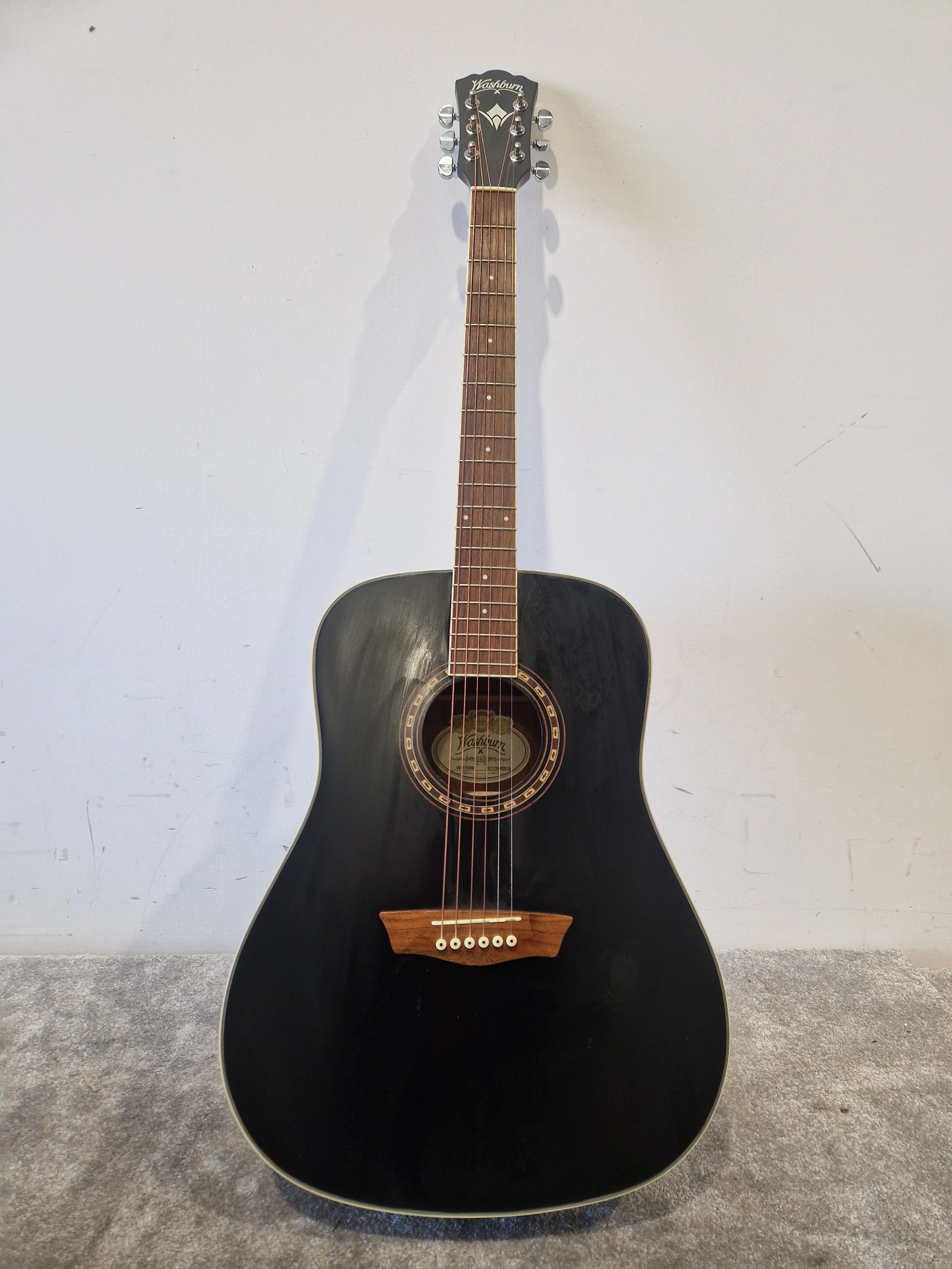 Washburn WD7S - Acoustic Guitar - Black - Excellent - Image 7