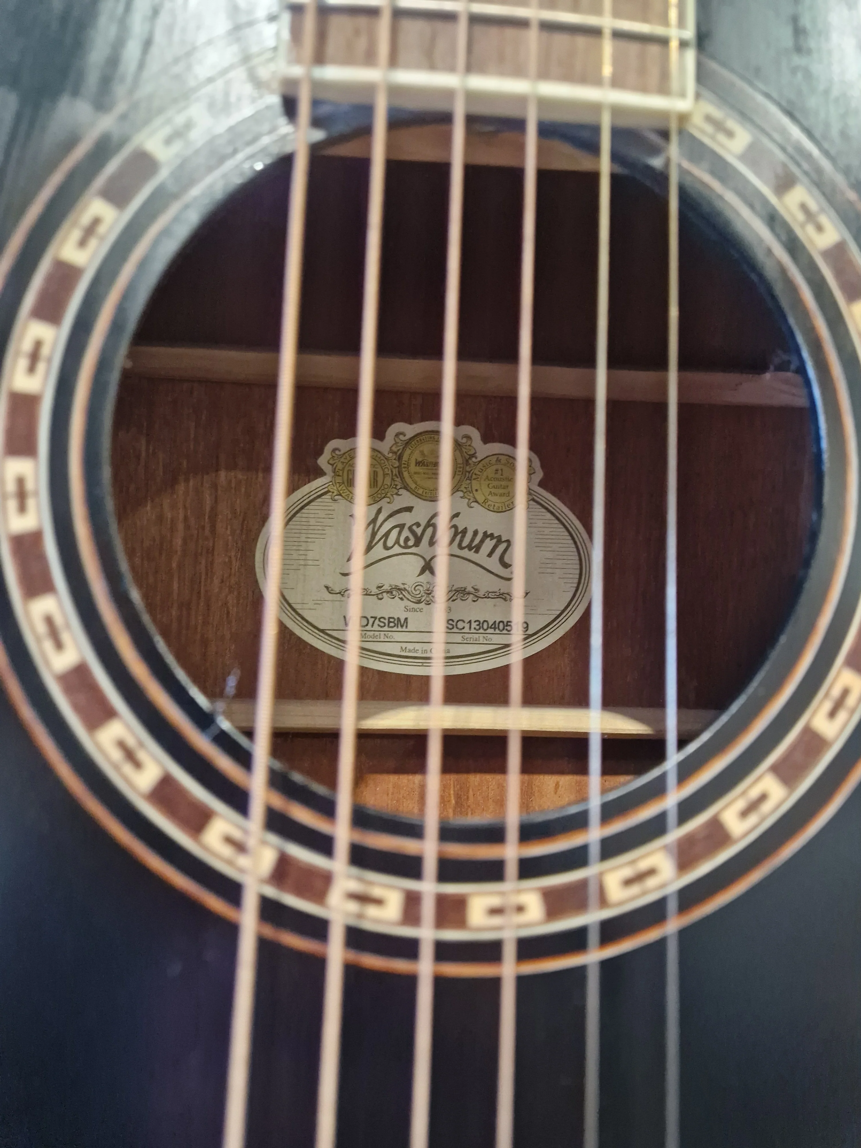Washburn WD7S - Acoustic Guitar - Black - Excellent - Image 8