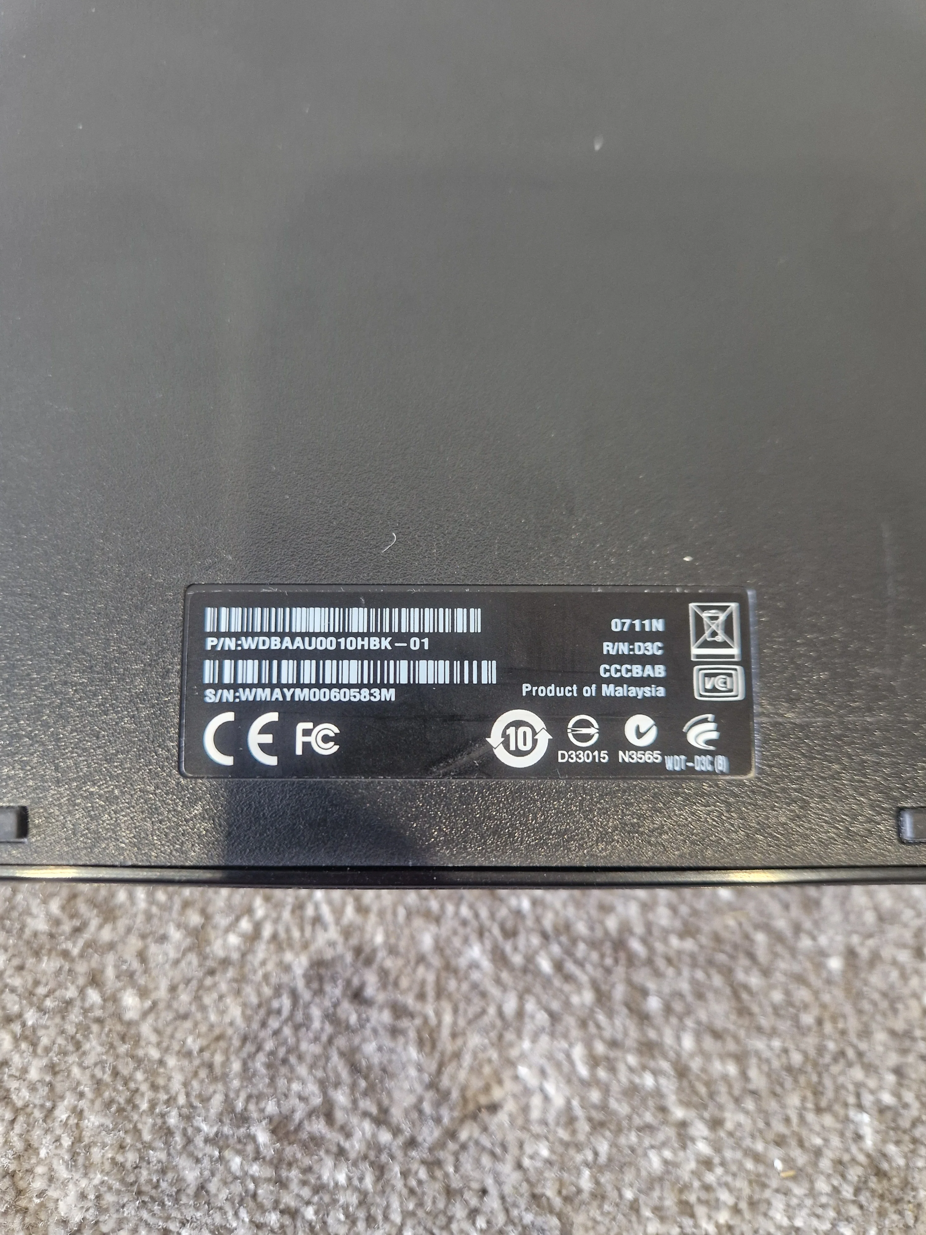 Western Digital External Audio Hard Drive - 1TB Storage High Capacity, Fast Transfer - Excellent w/ Power Supply & Connector Cable - Image 6