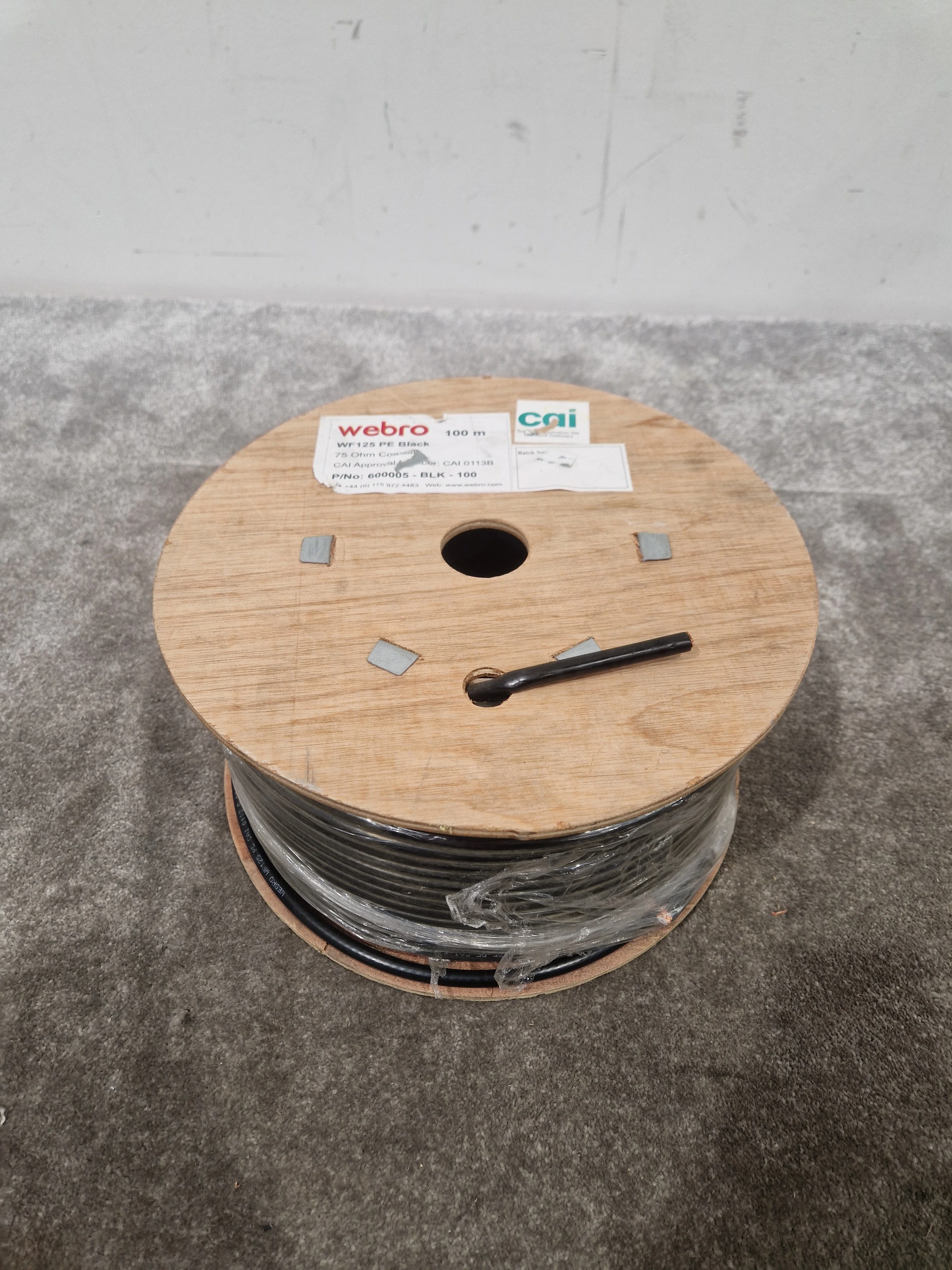 Webro 100M Black Equipment Wire - High-Durability Cable - Excellent - Image 2