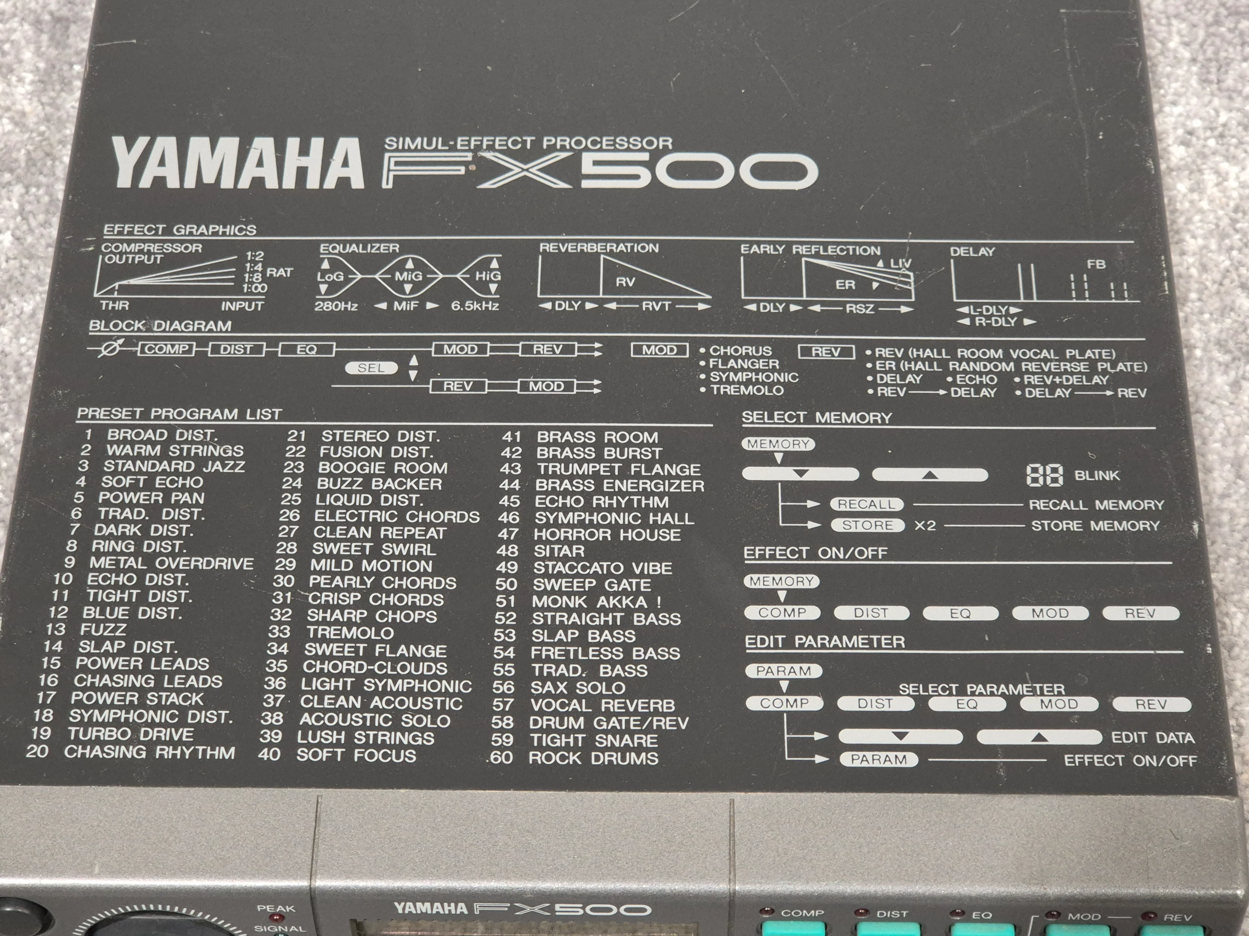 Yamaha FX500 - Digital Simul-Effect Processor w/ Manual - Image 4