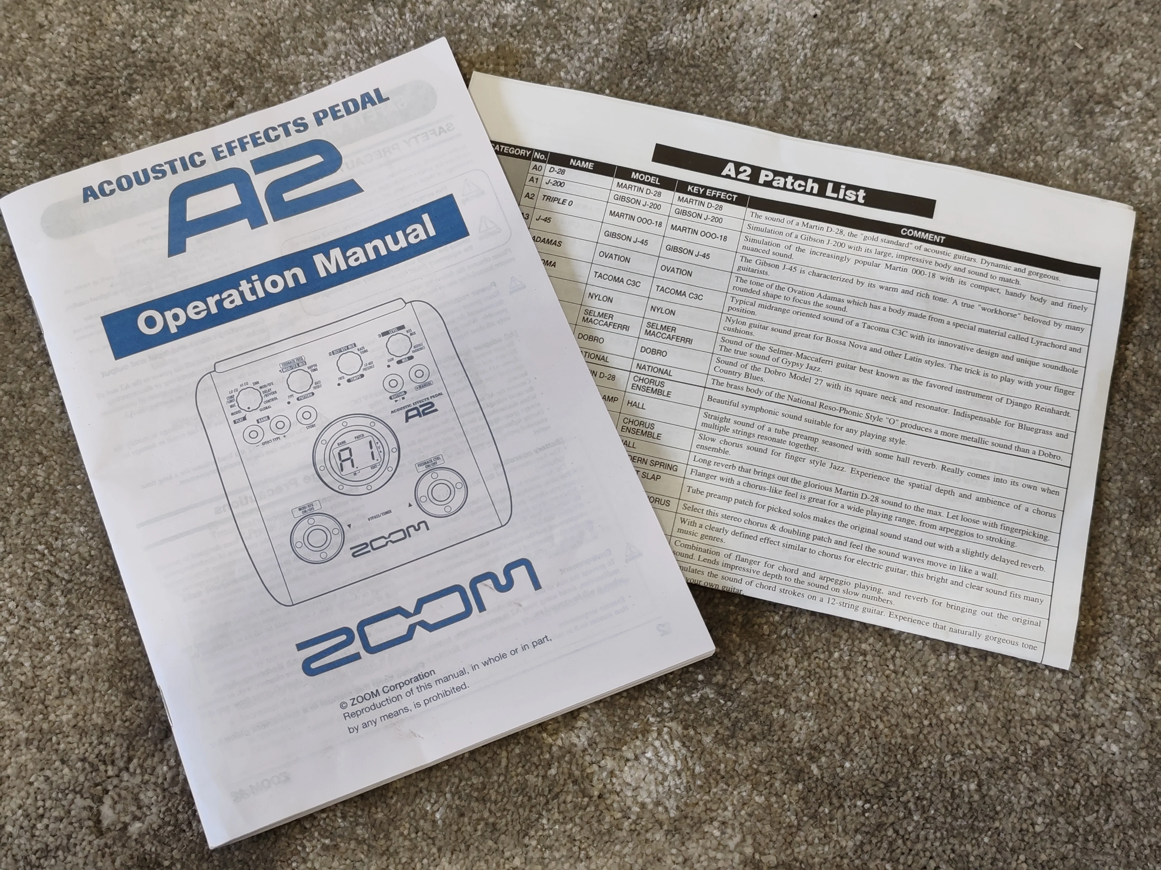 Zoom A2 – Acoustic Multi-Effects Pedal – Excellent w/ Original Box & Manual - Image 10