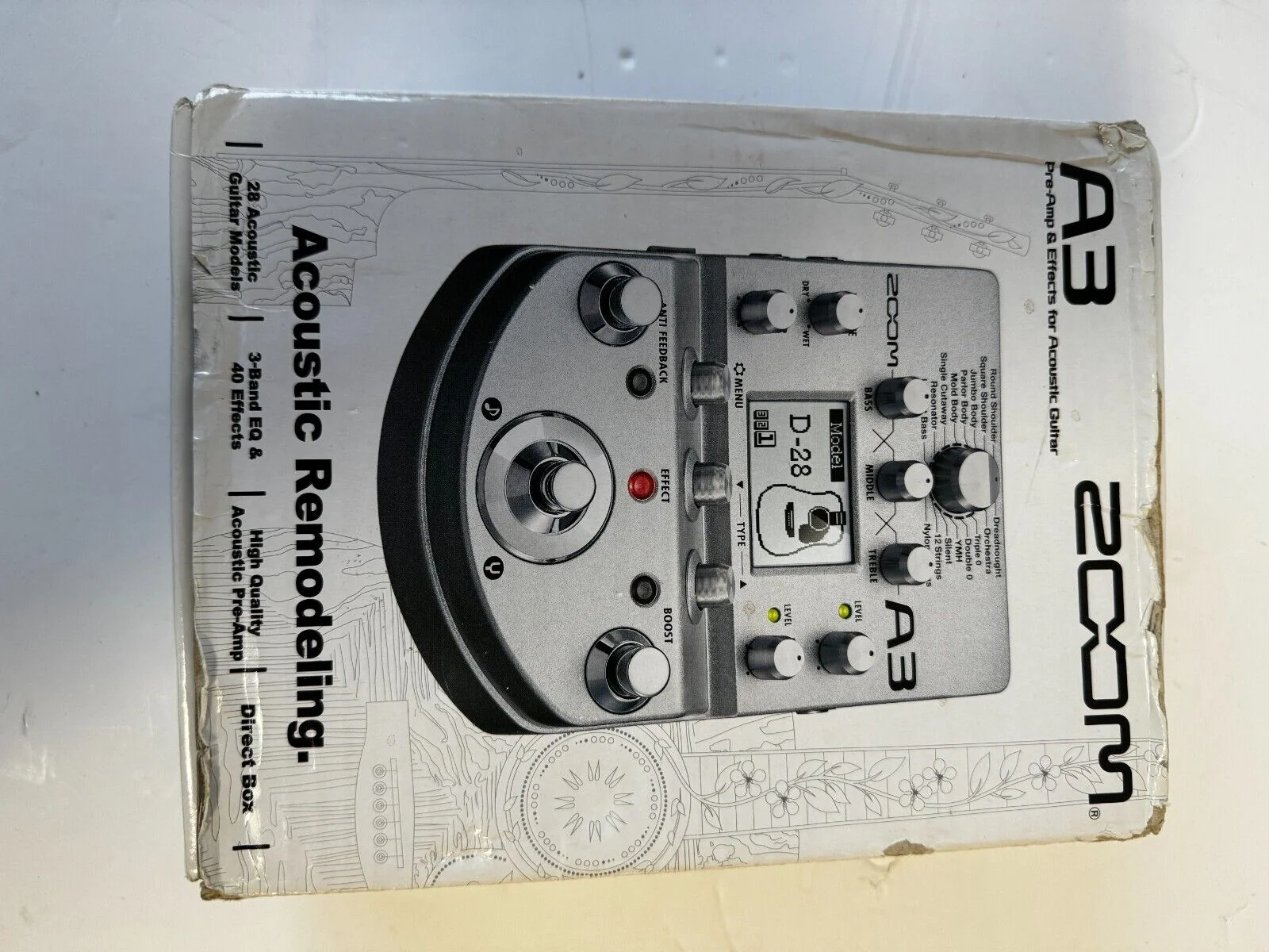 Zoom A3 Pre-Amp & Effects Pedal for Acoustic Guitar With US Power Supply - Image 7